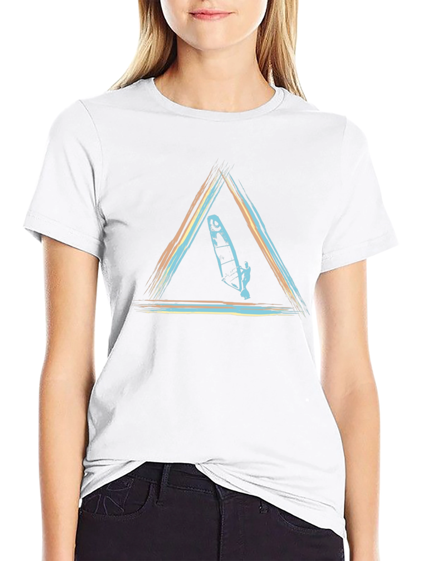 Windsurf Triangle Graphic T-Shirt - Black