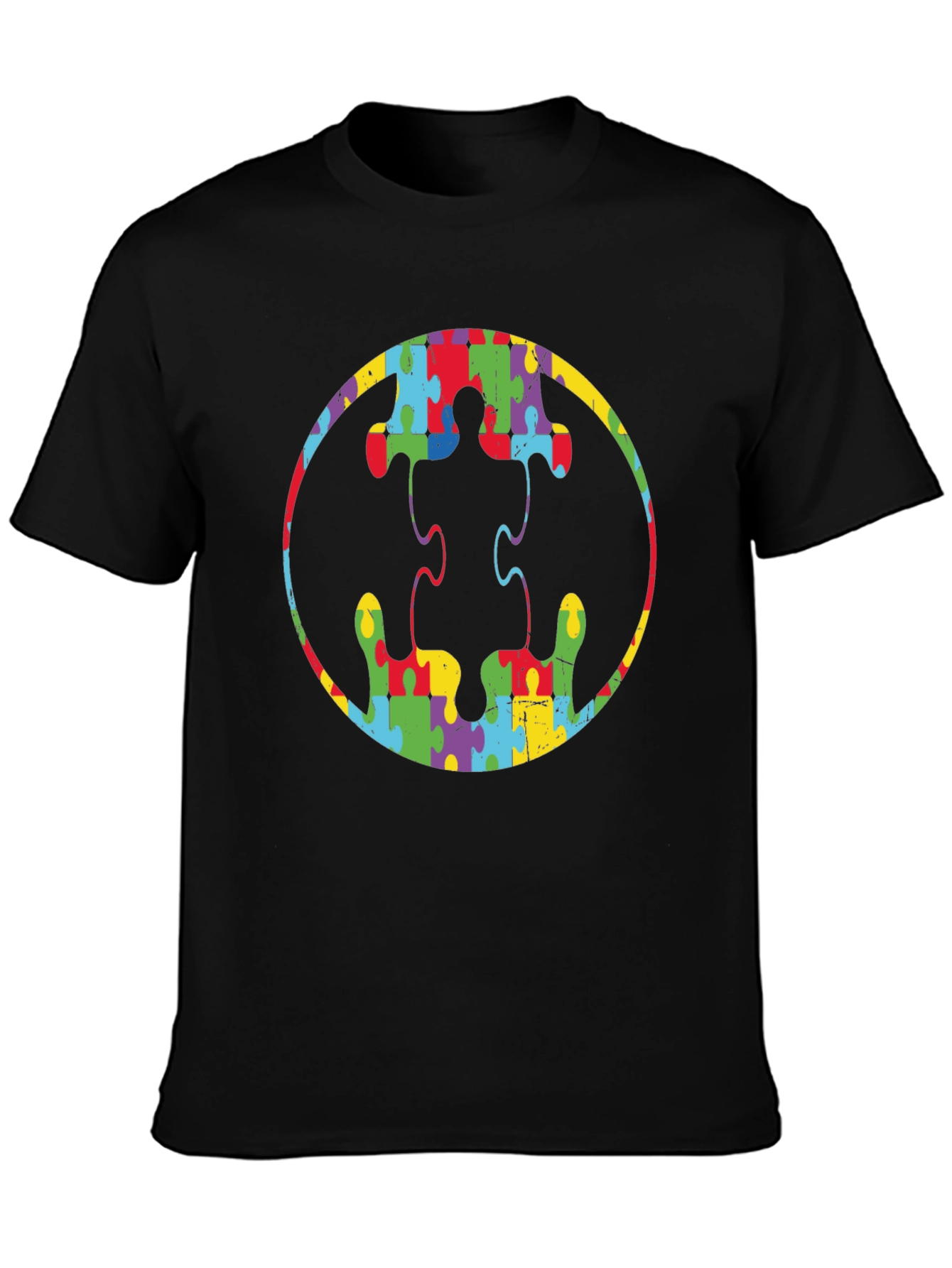 Autism Awareness Puzzle Piece Batman Logo T-Shirt