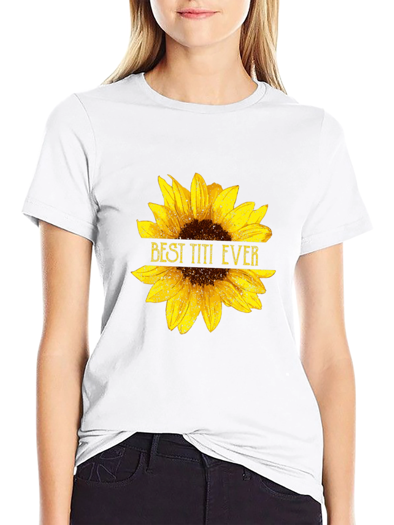 Best Titi Ever Sunflower Graphic Tee