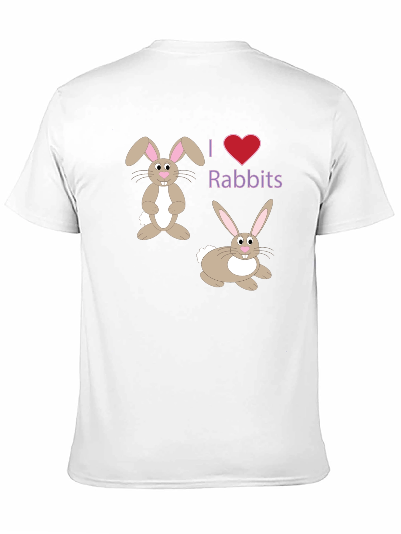 I Love Rabbits Black T-Shirt