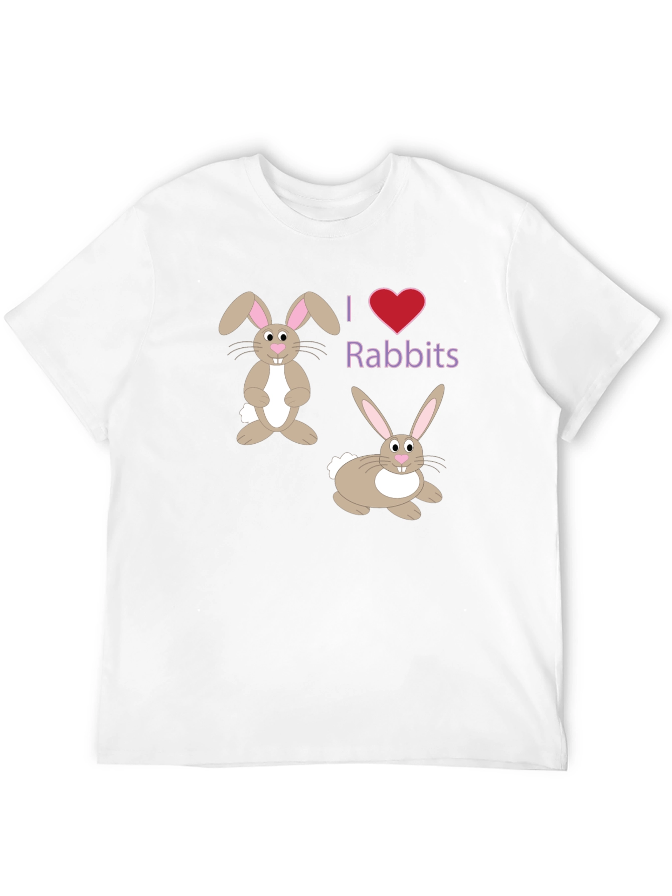 I Love Rabbits Black T-Shirt