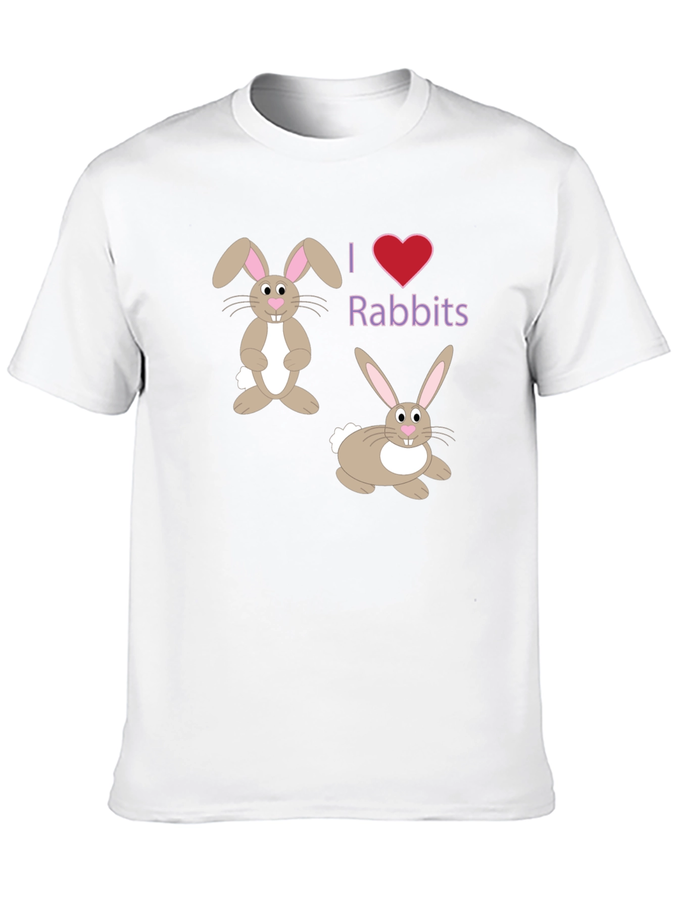 I Love Rabbits Black T-Shirt