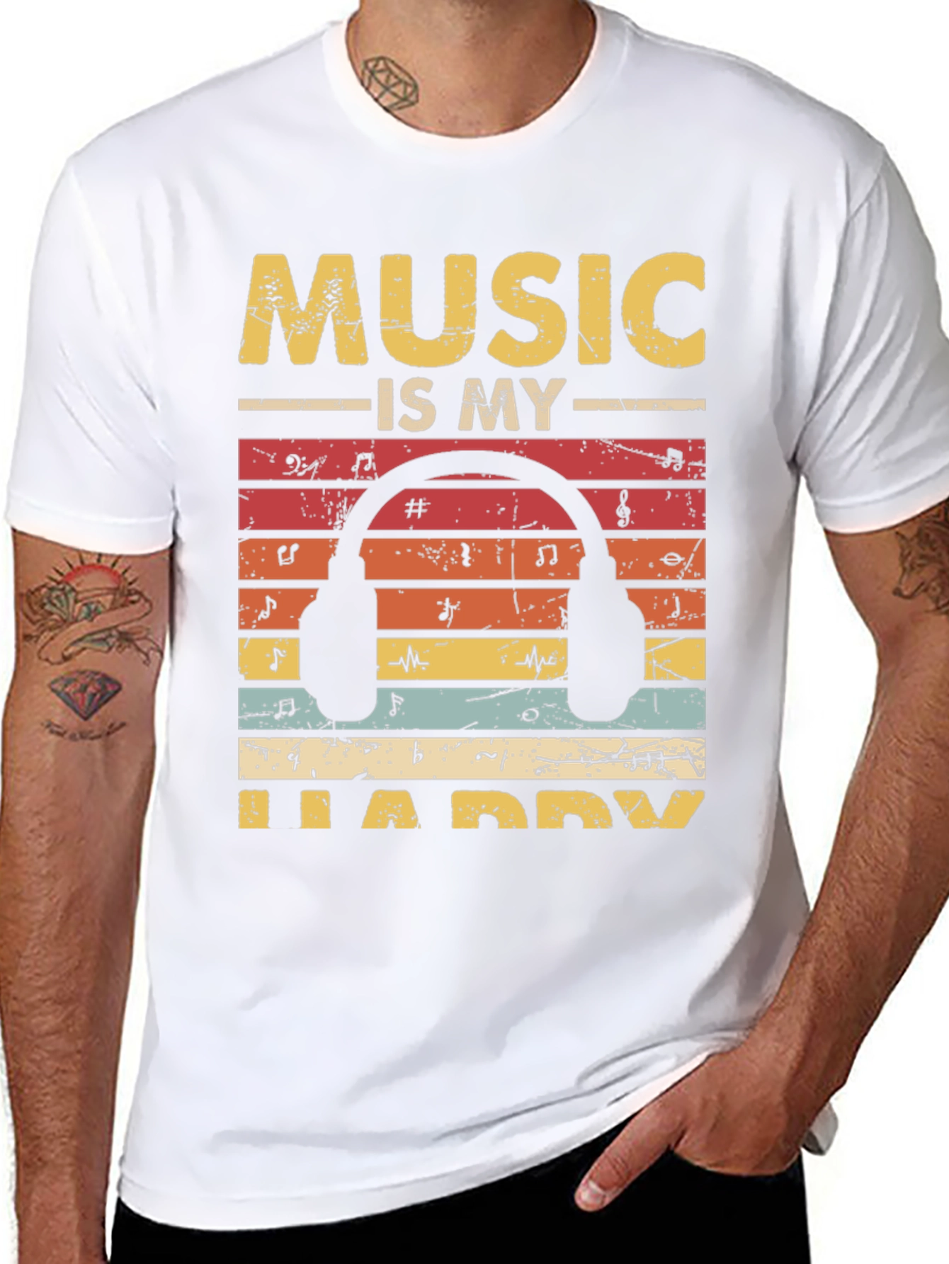 Music is My Happy Place Graphic T-Shirt