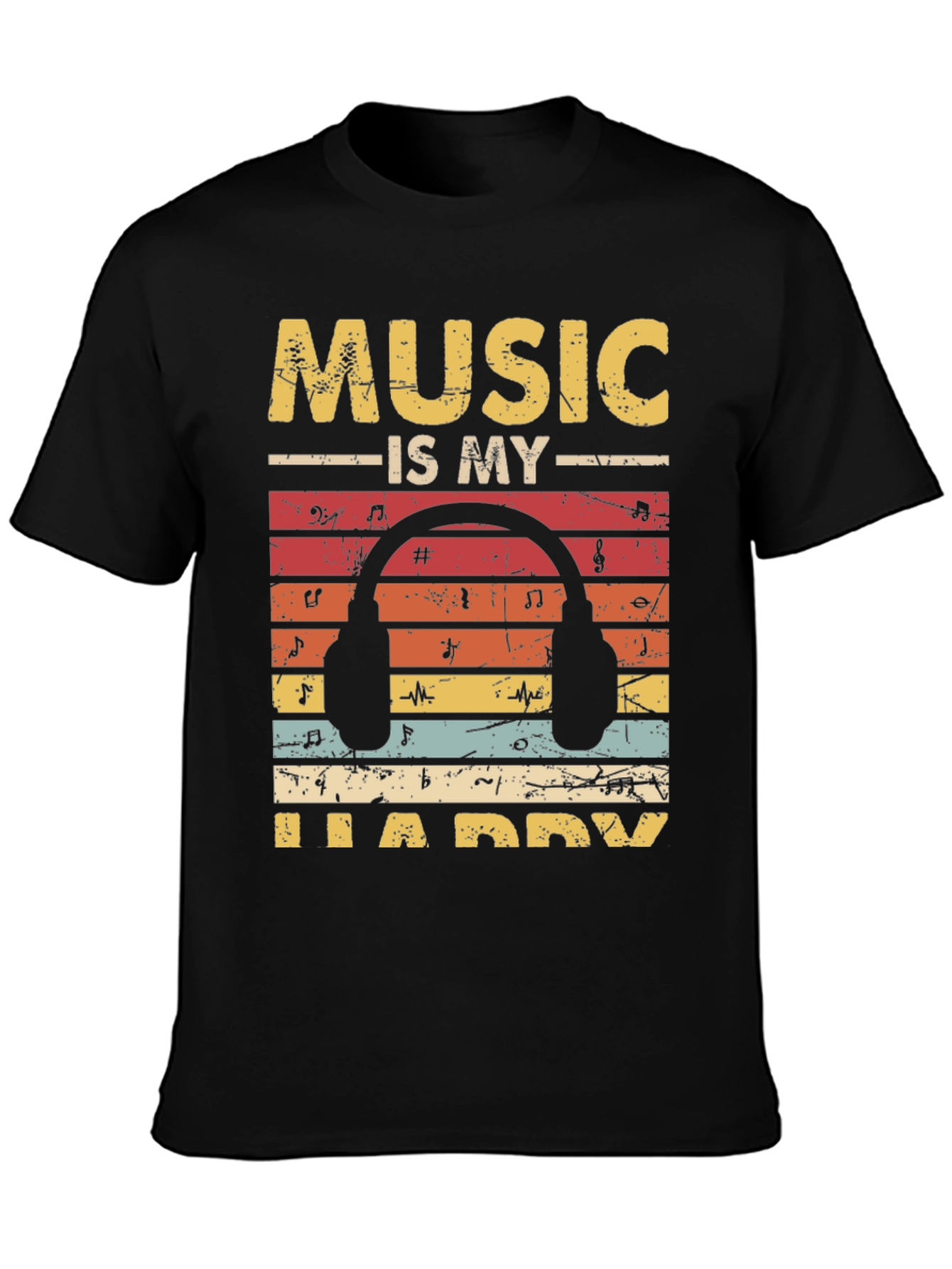 Music is My Happy Place Graphic T-Shirt