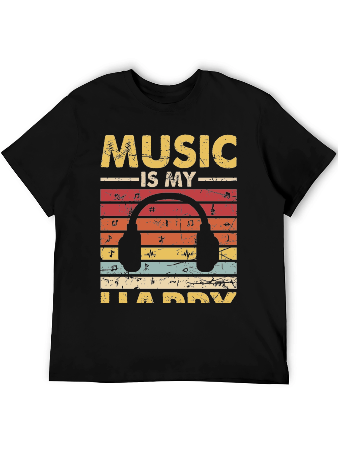Music is My Happy Place Graphic T-Shirt