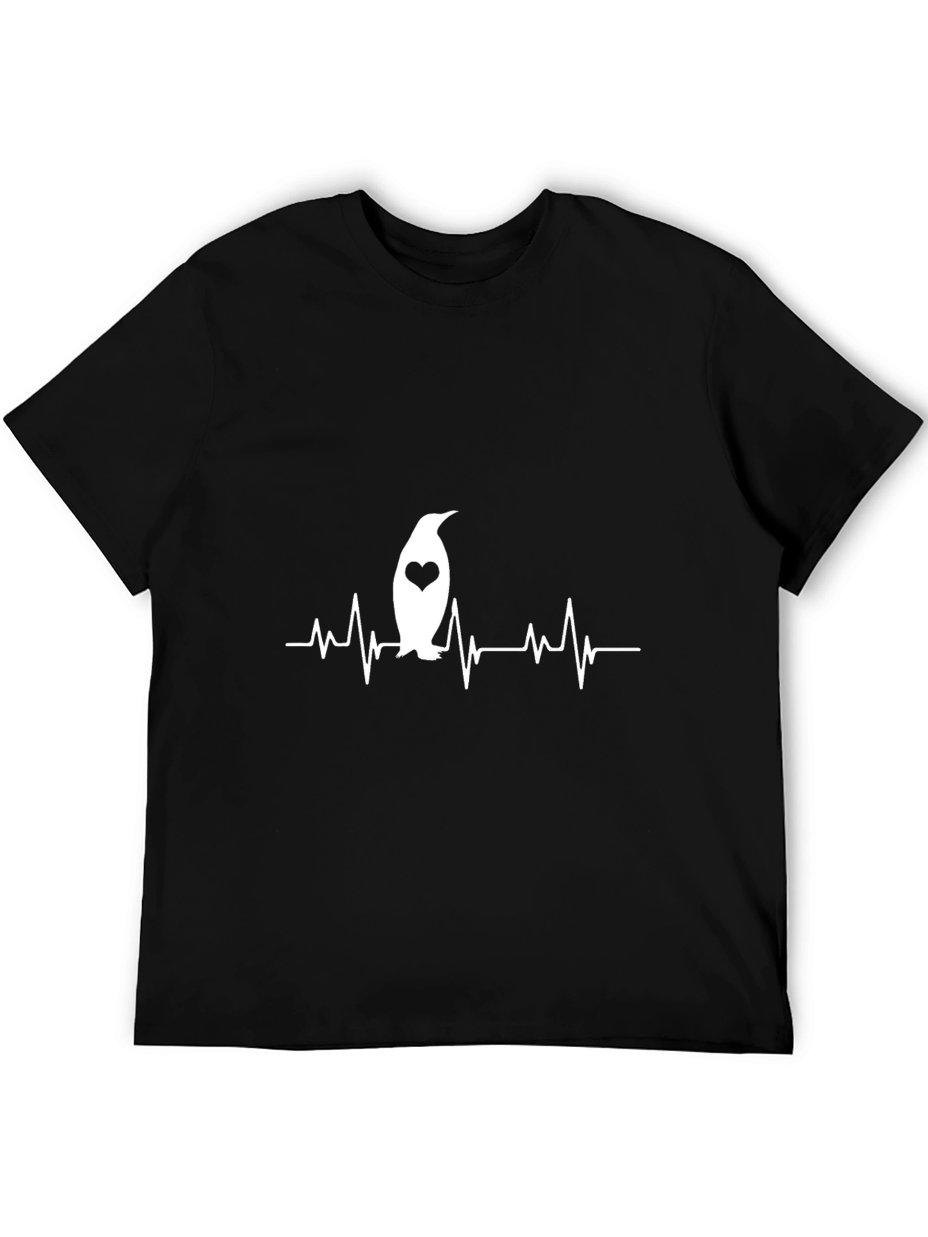Penguin Heartbeat T-Shirt - Black