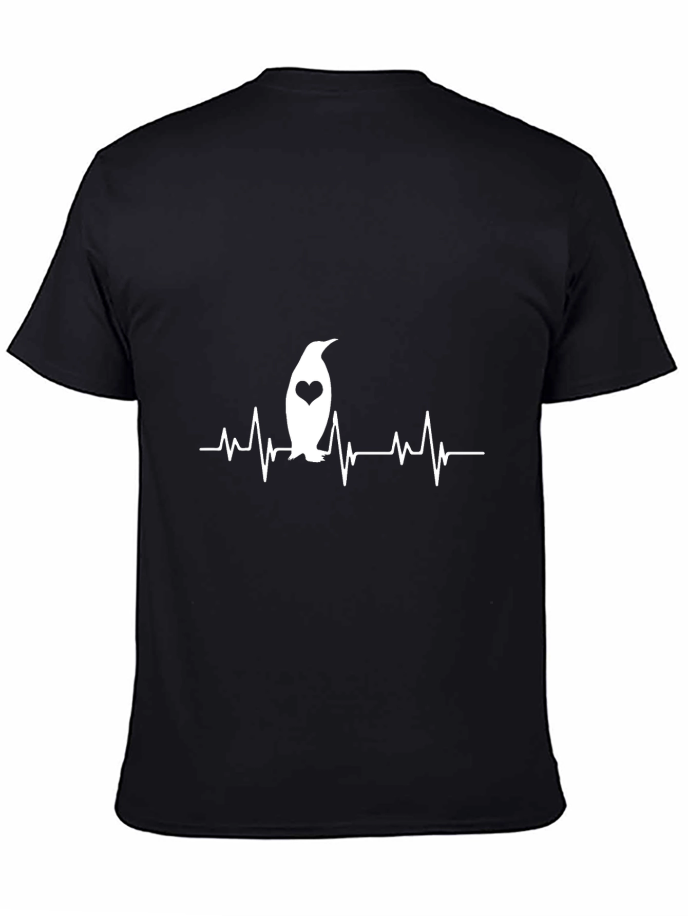 Penguin Heartbeat T-Shirt - Black