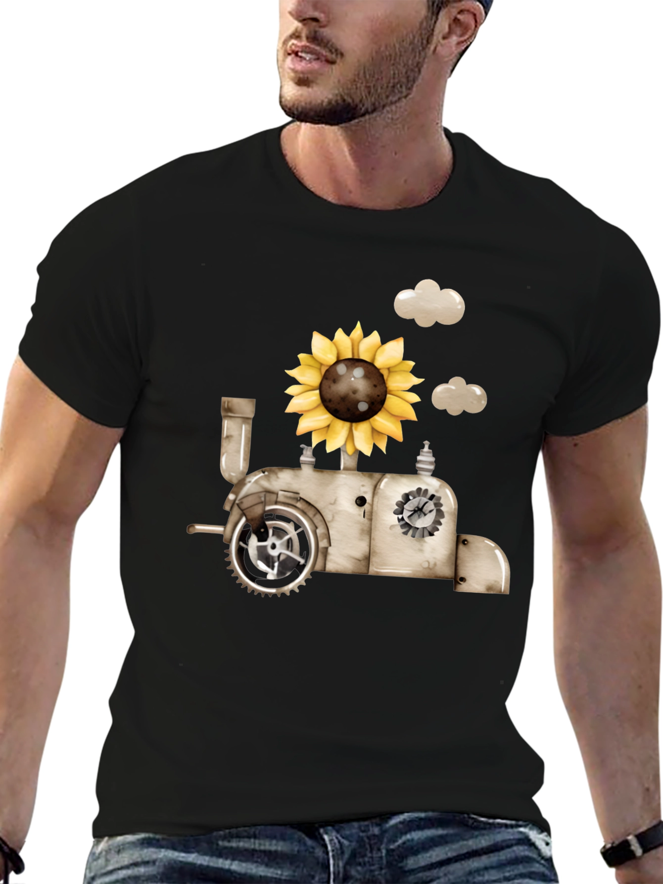 Steampunk Sunflower Train T-Shirt