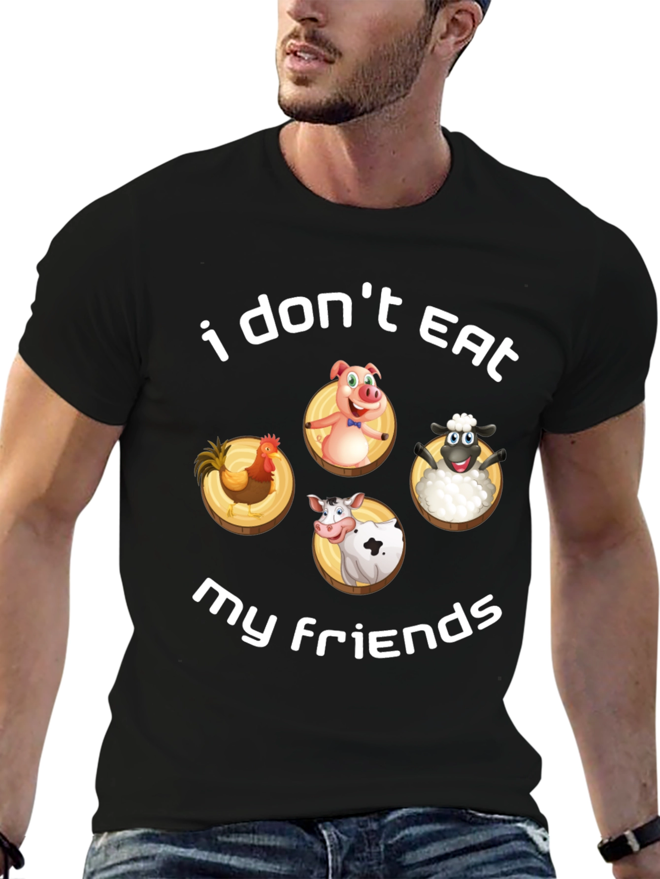 Vegan I Dont Eat My Friends Graphic Tee