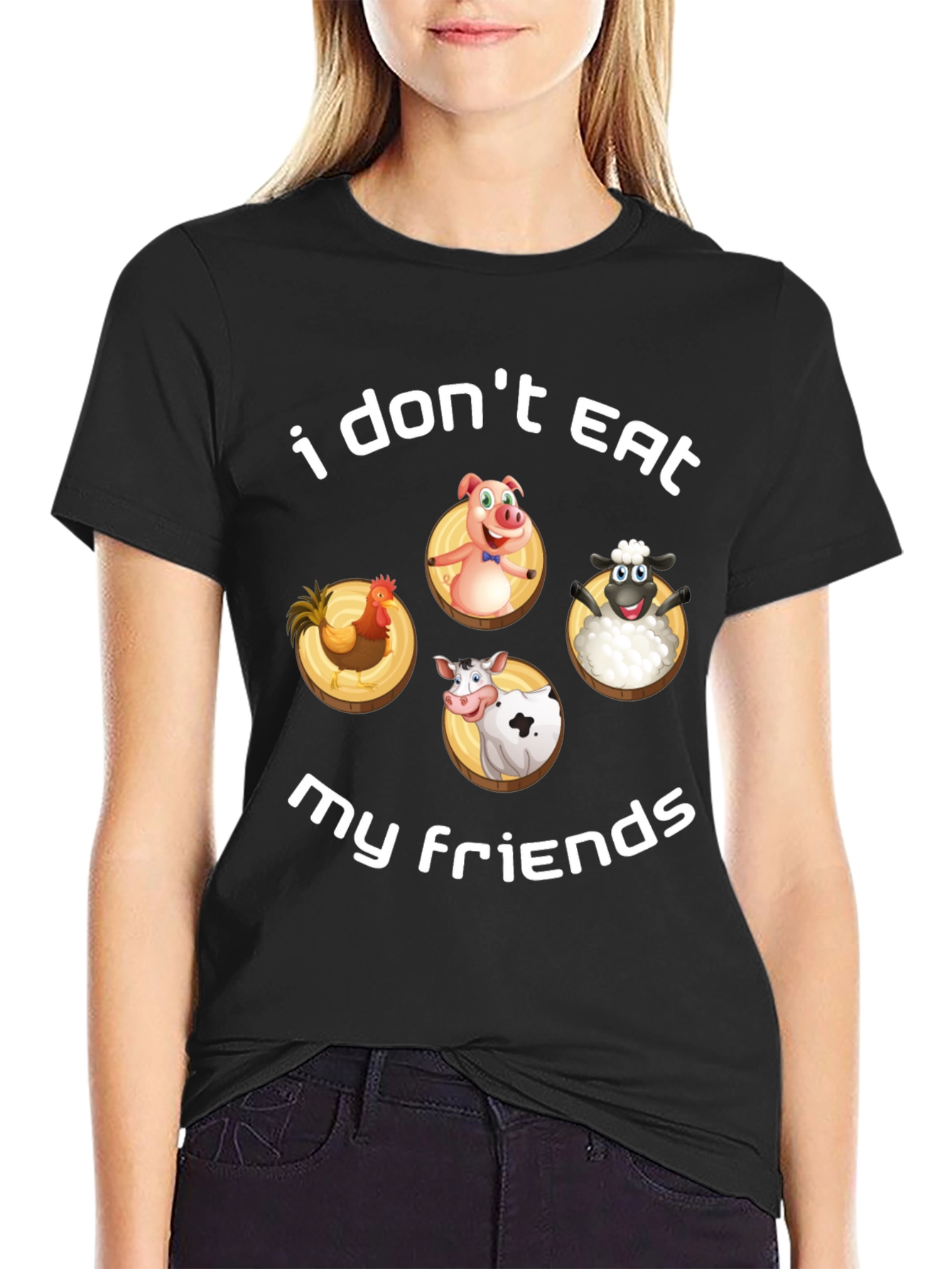 Vegan I Dont Eat My Friends Graphic Tee