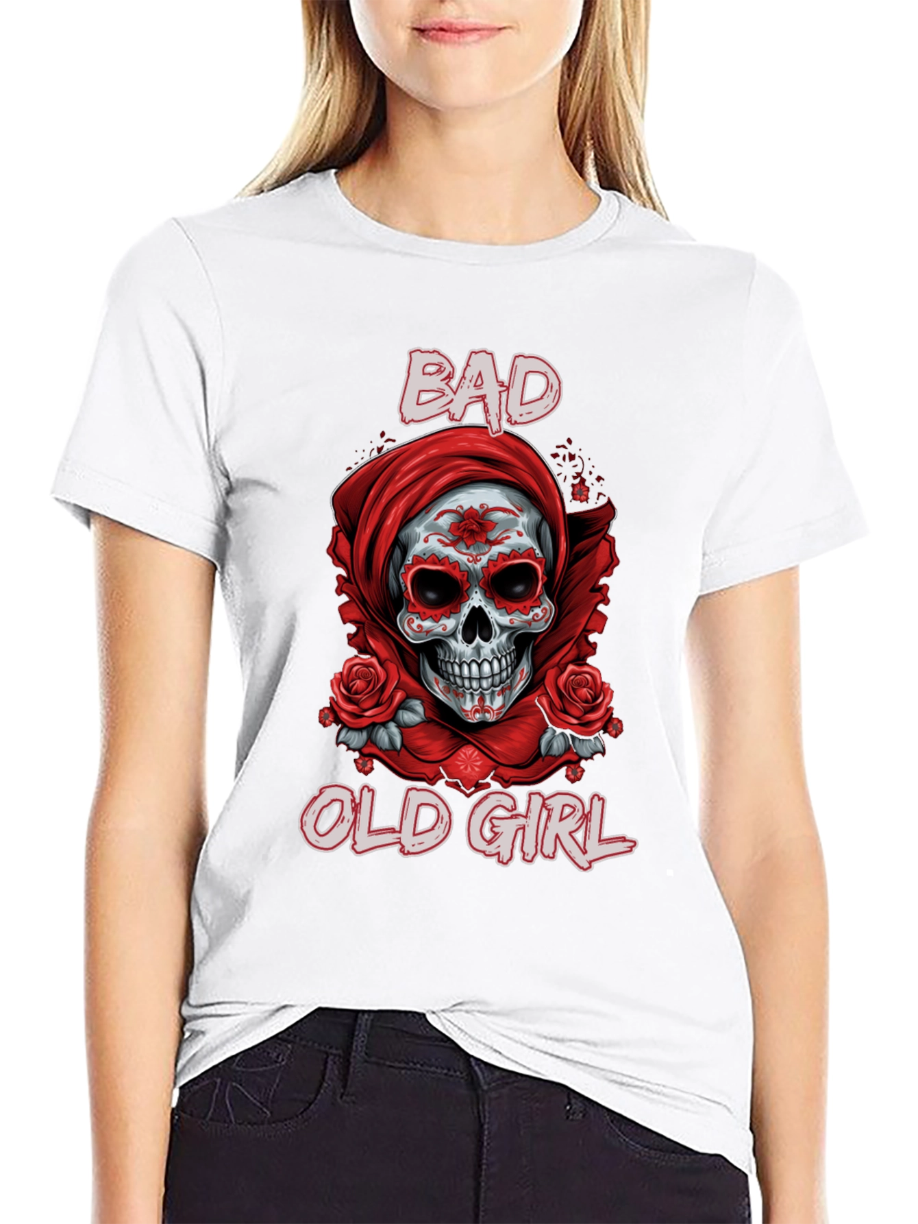 Bad Old Girl Sugar Skull Graphic Tee