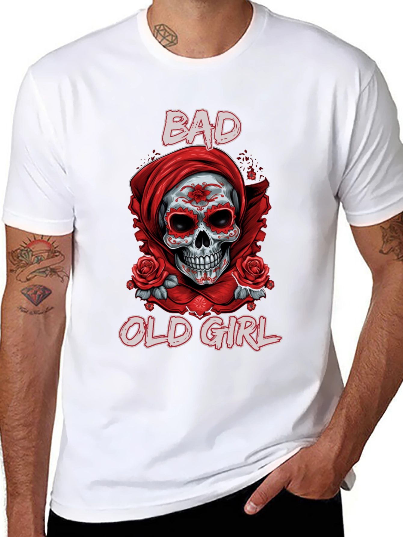 Bad Old Girl Sugar Skull Graphic Tee