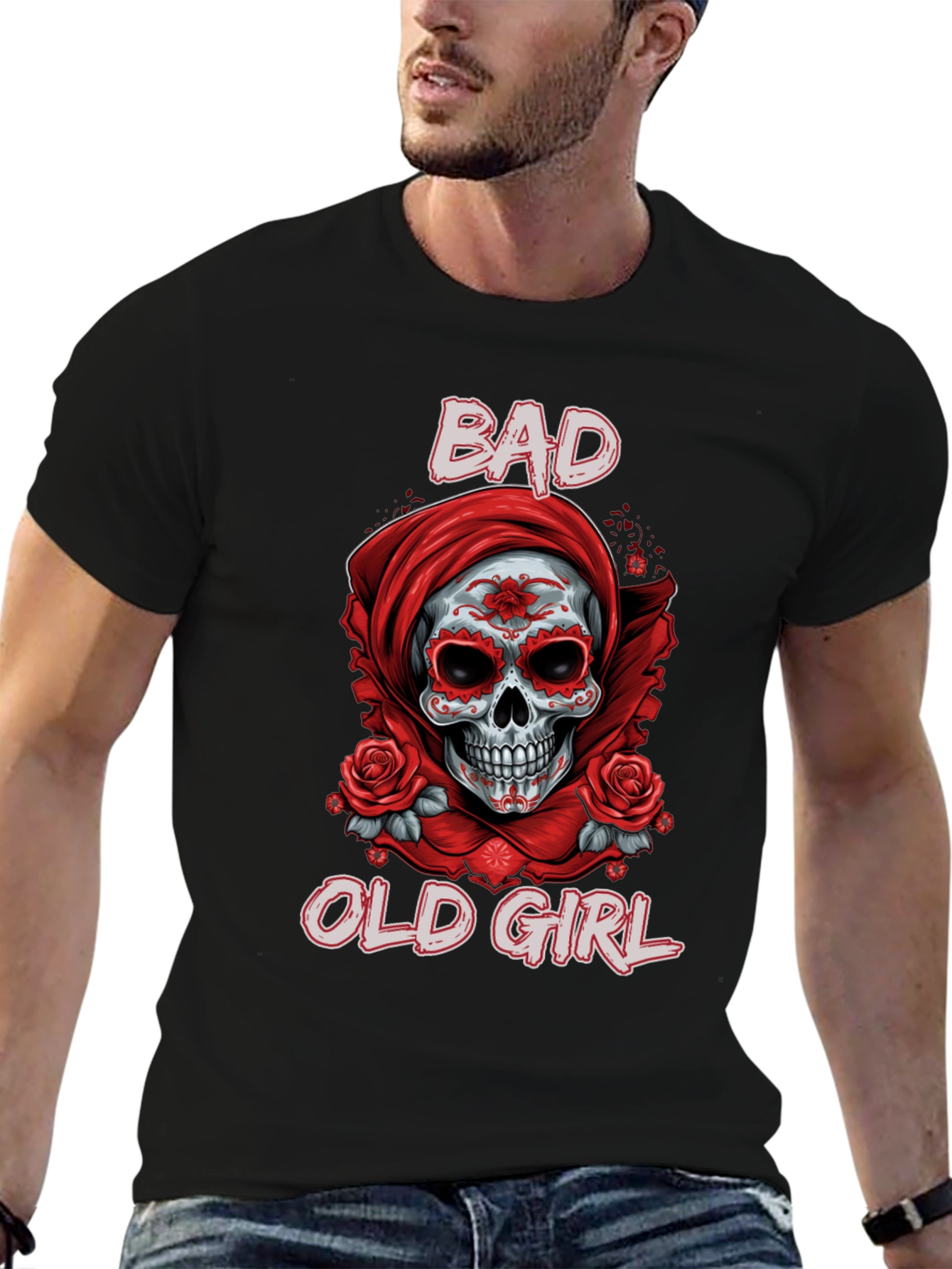 Bad Old Girl Sugar Skull Graphic Tee