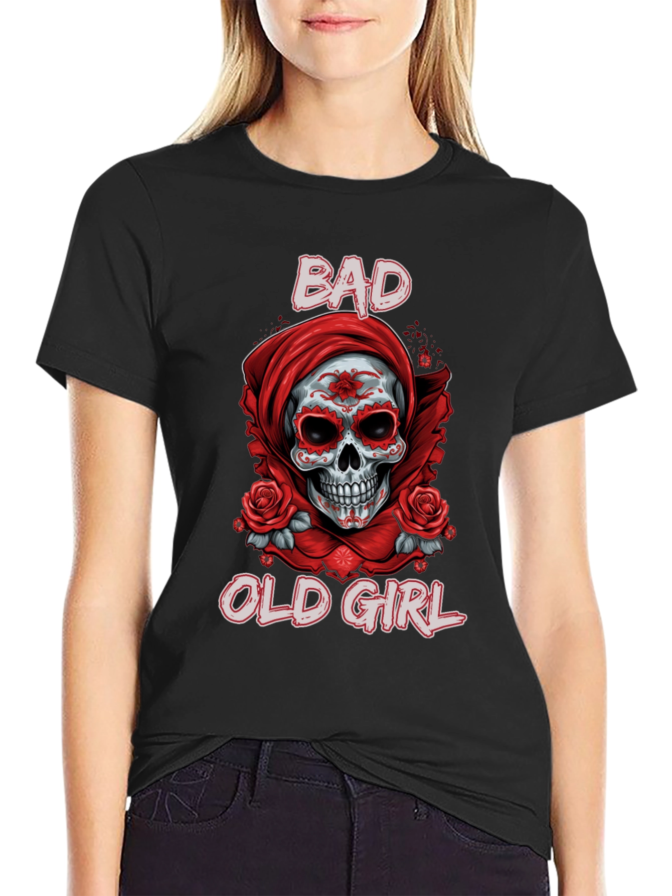 Bad Old Girl Sugar Skull Graphic Tee