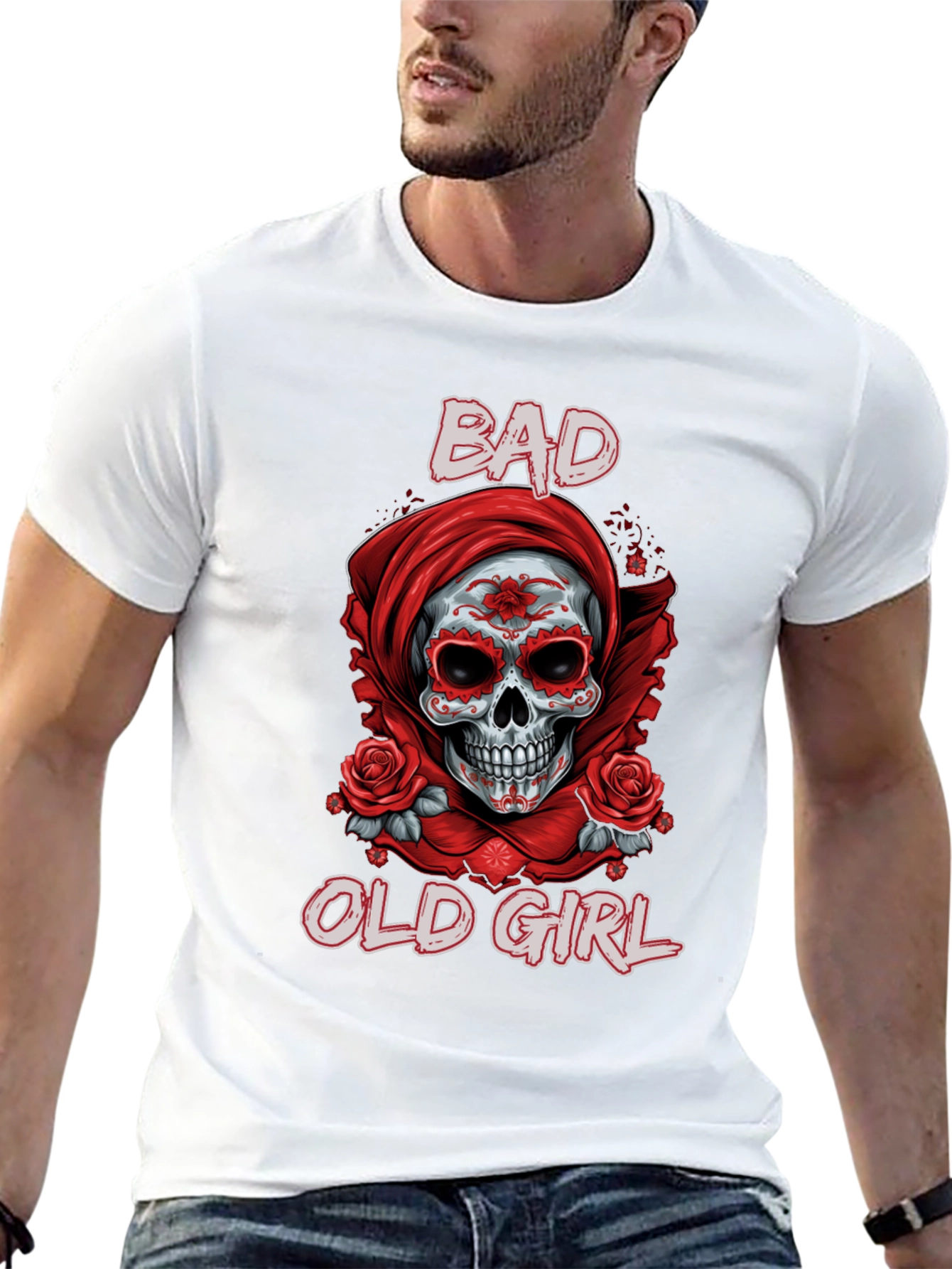Bad Old Girl Sugar Skull Graphic Tee