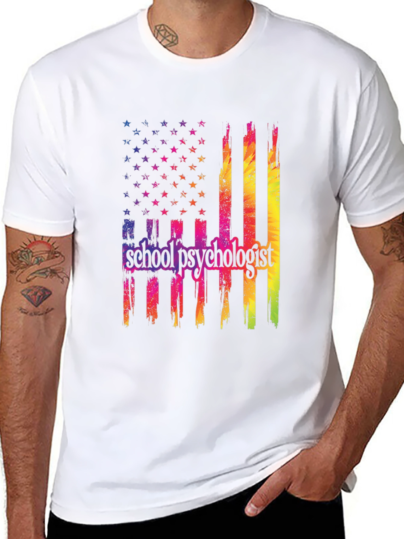 School Psychologist Flag Graphic T-Shirt
