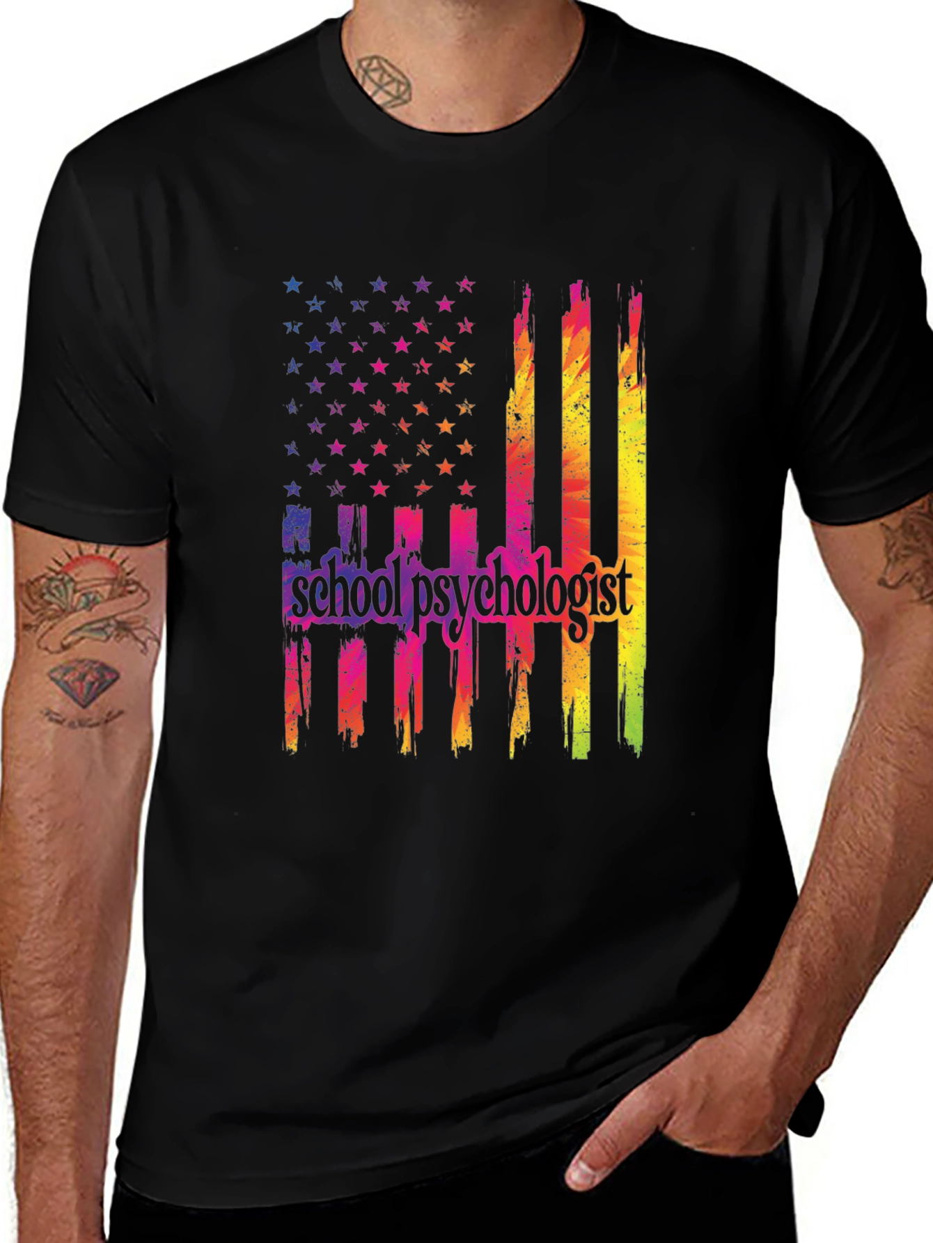 School Psychologist Flag Graphic T-Shirt