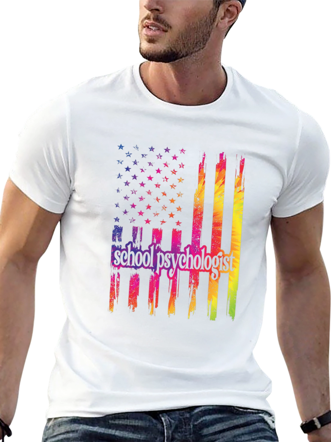School Psychologist Flag Graphic T-Shirt