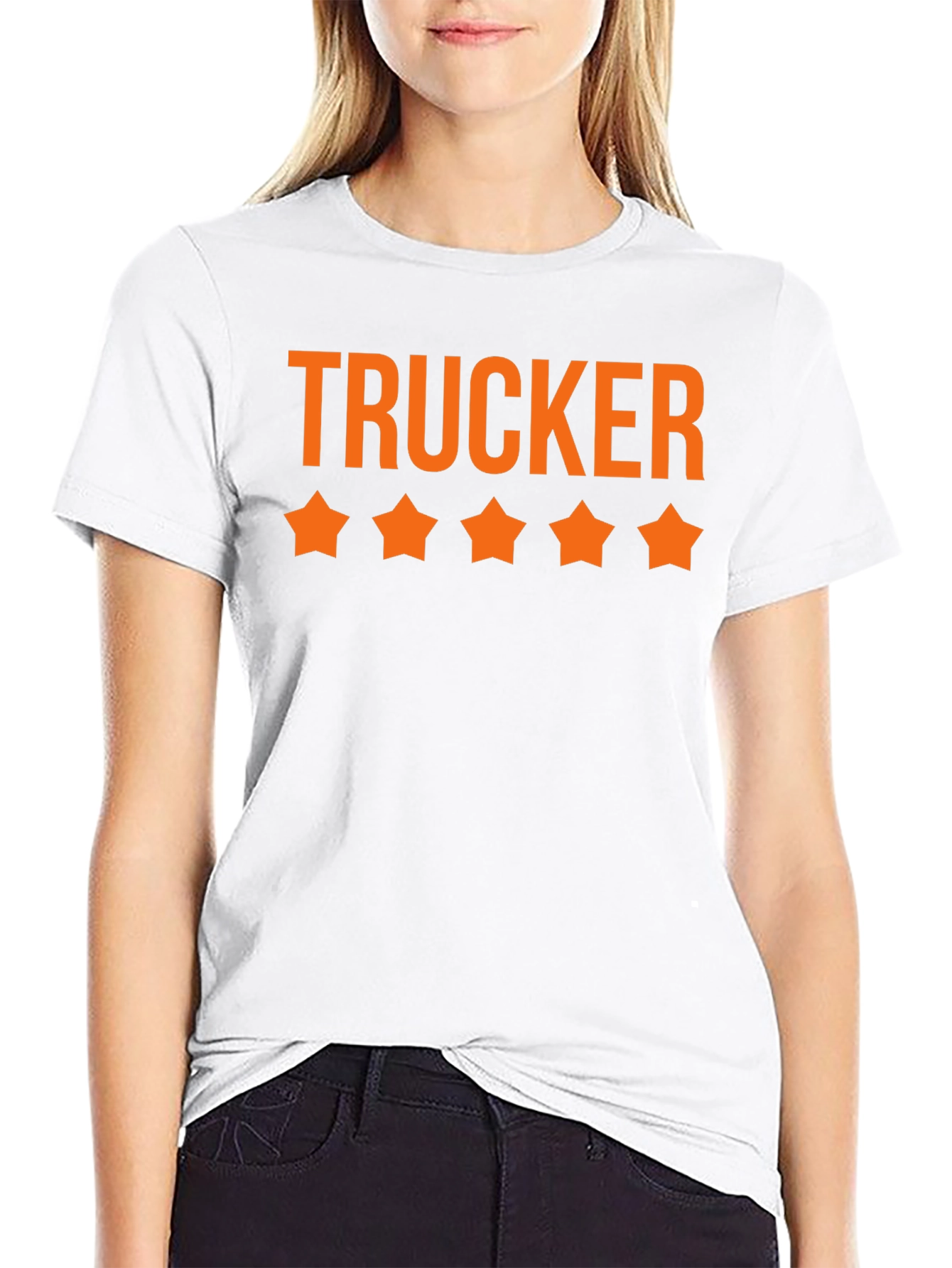 Trucker Five Star T-Shirt - Black