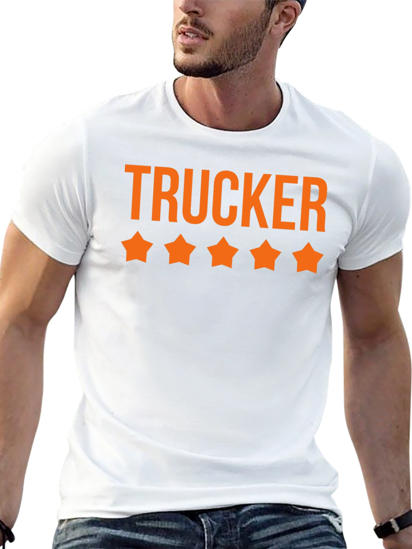 Trucker Five Star T-Shirt - Black