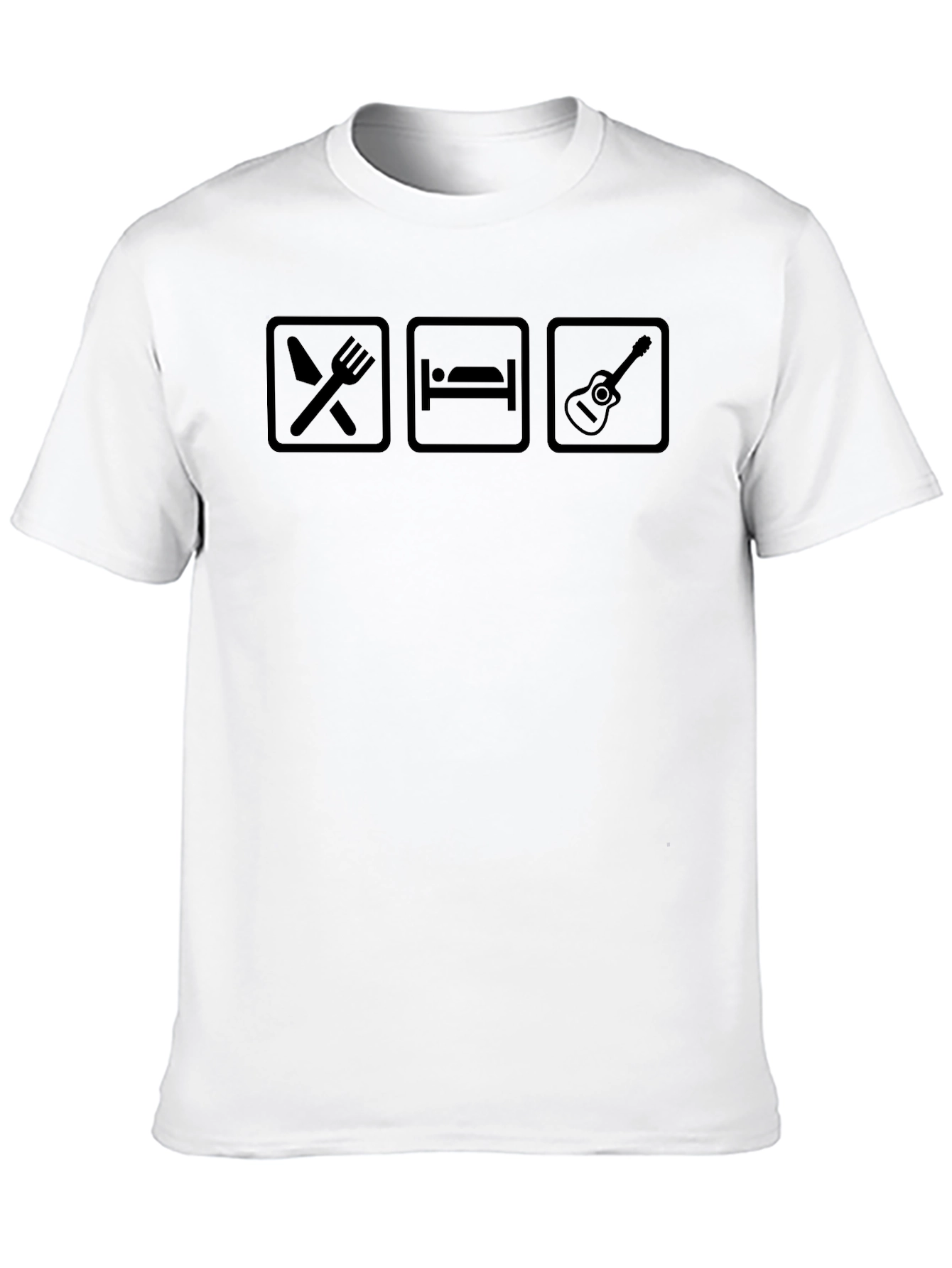 Eat Sleep Guitar Black Graphic T-Shirt