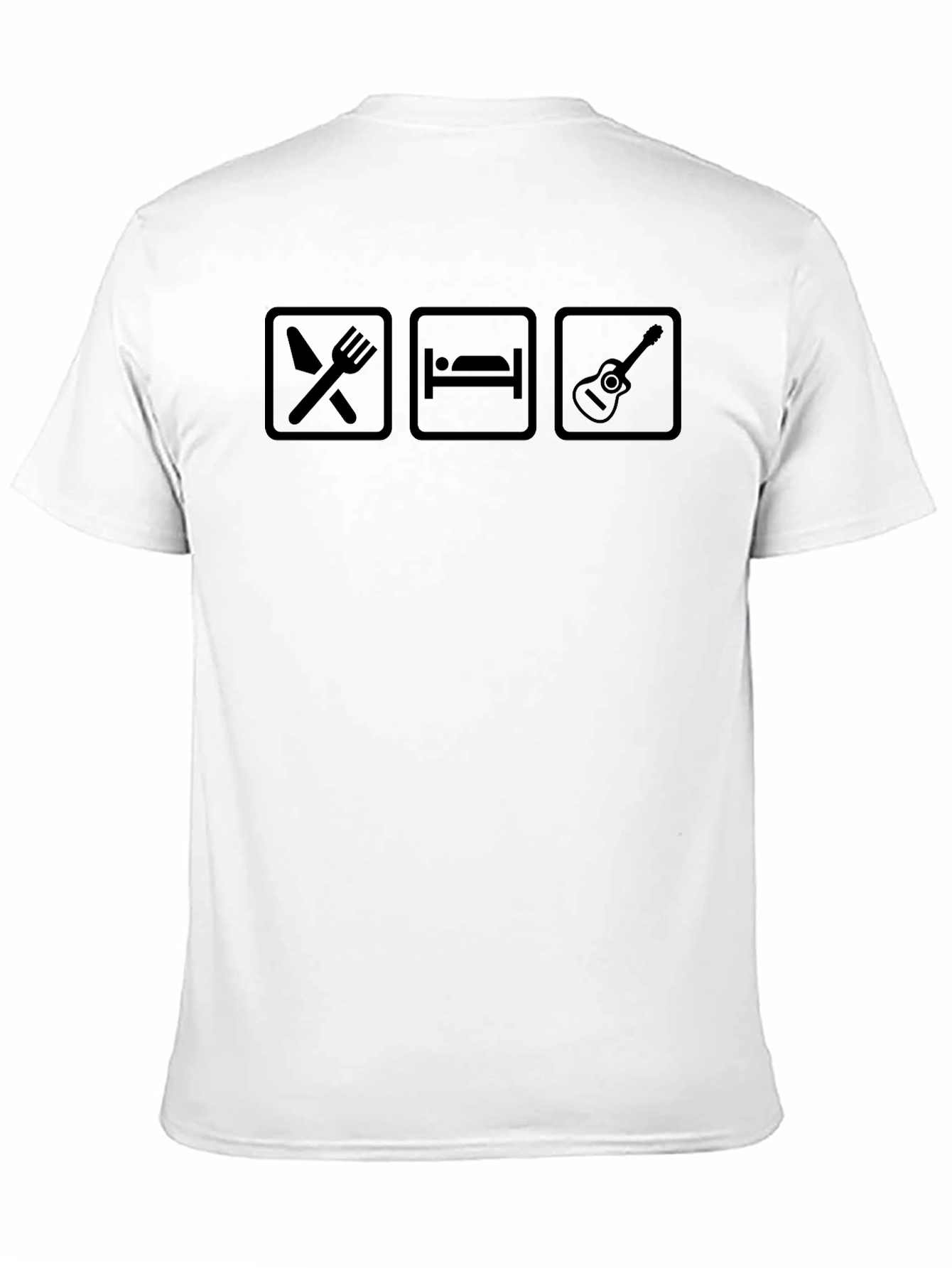 Eat Sleep Guitar Black Graphic T-Shirt