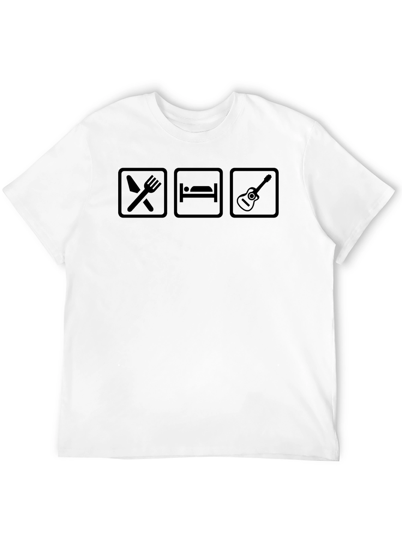 Eat Sleep Guitar Black Graphic T-Shirt