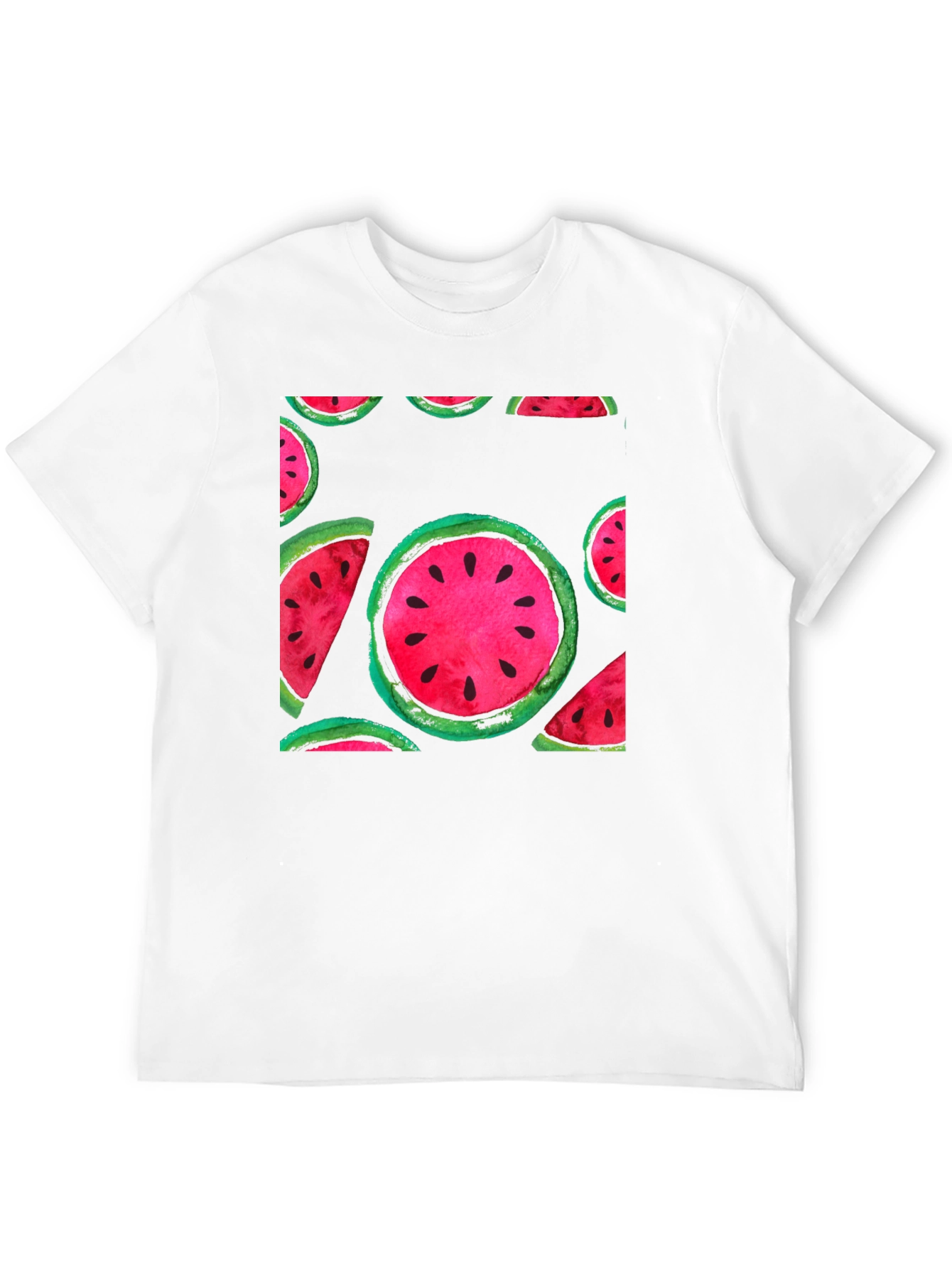 Watermelon Print Black T-Shirt