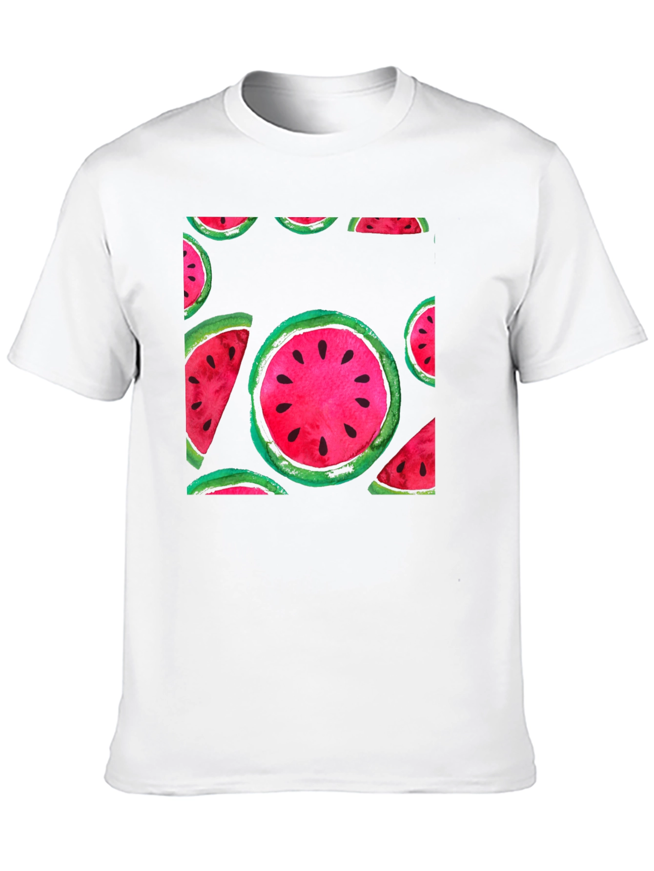 Watermelon Print Black T-Shirt