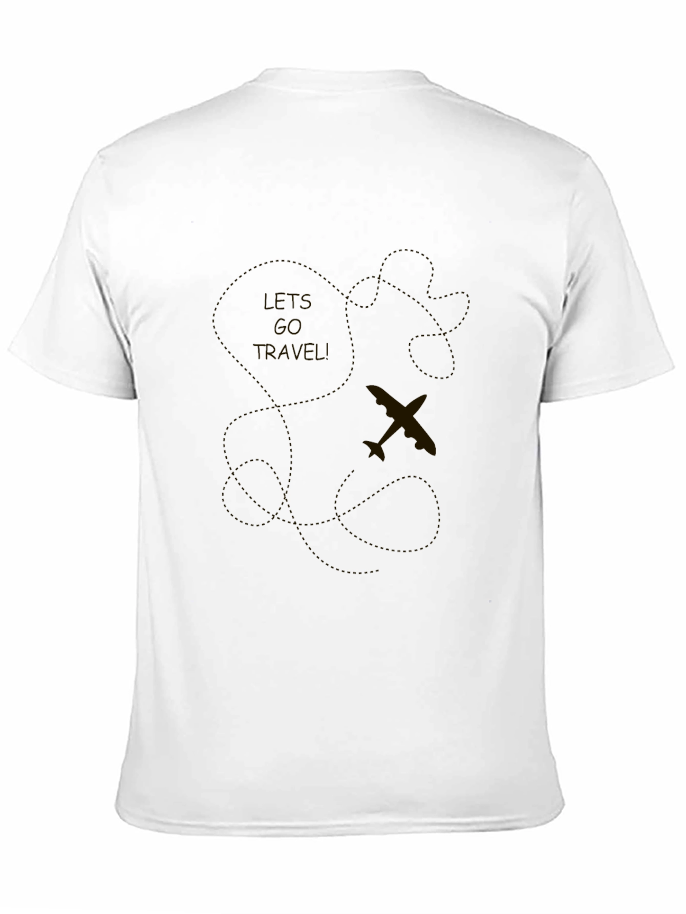 Lets Go Travel Mens Black Graphic T-Shirt