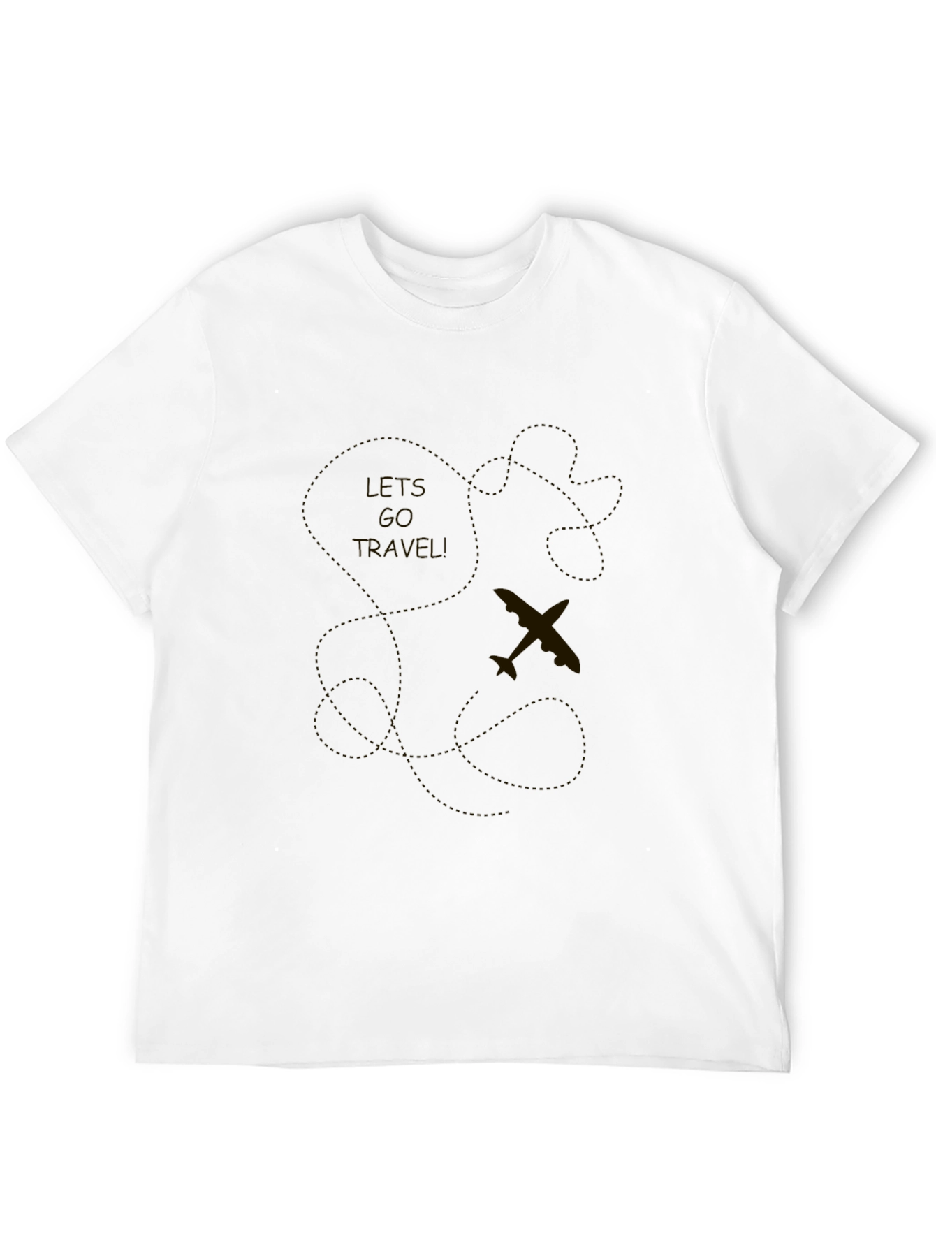 Lets Go Travel Mens Black Graphic T-Shirt