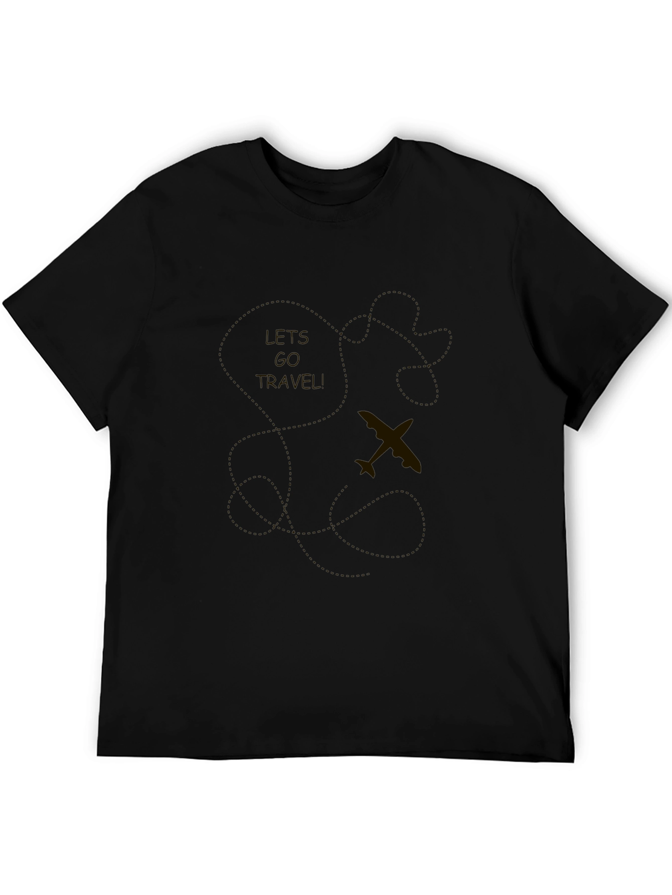 Lets Go Travel Mens Black Graphic T-Shirt