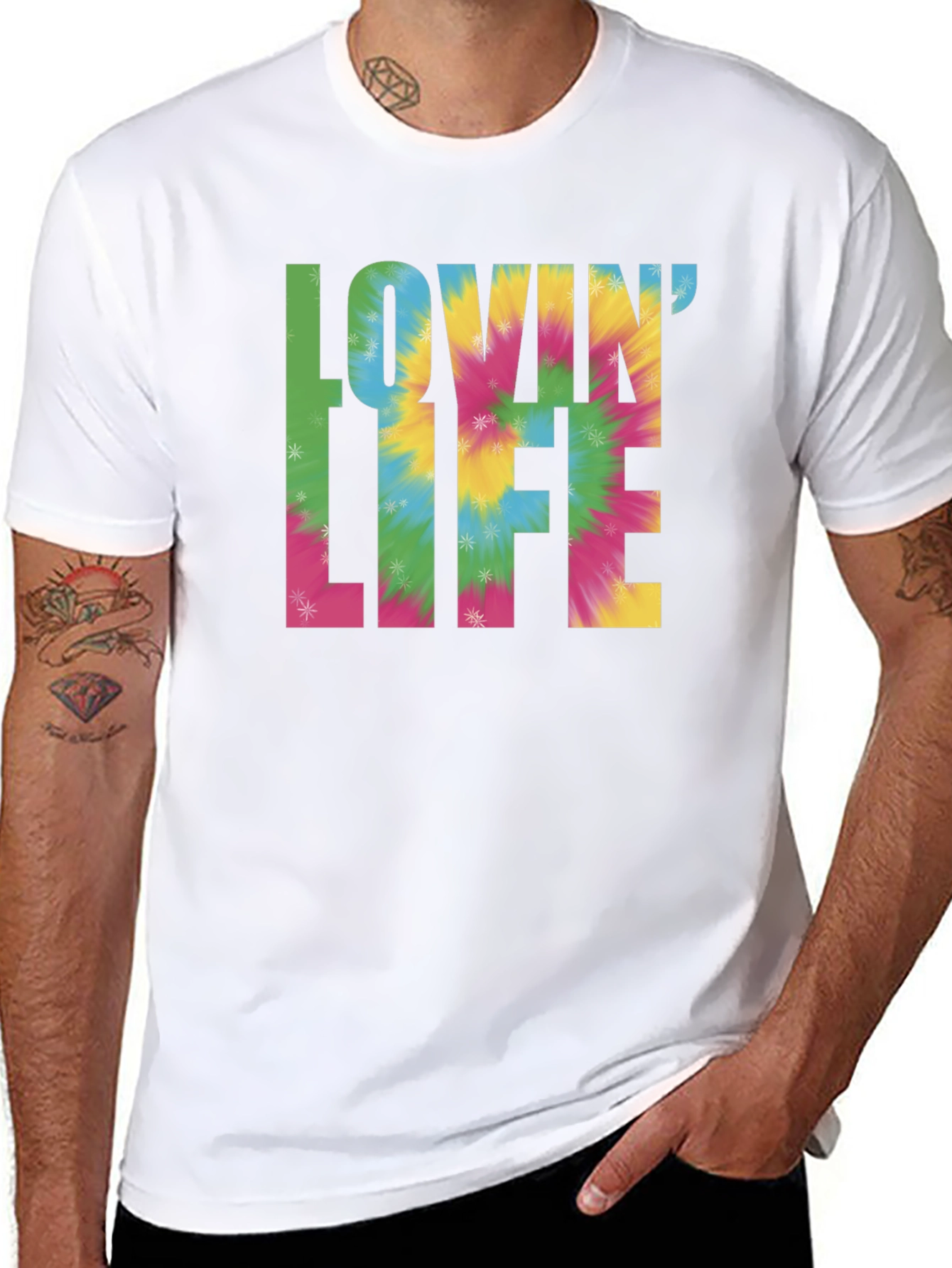 Lovin Life Tie-Dye Graphic T-Shirt