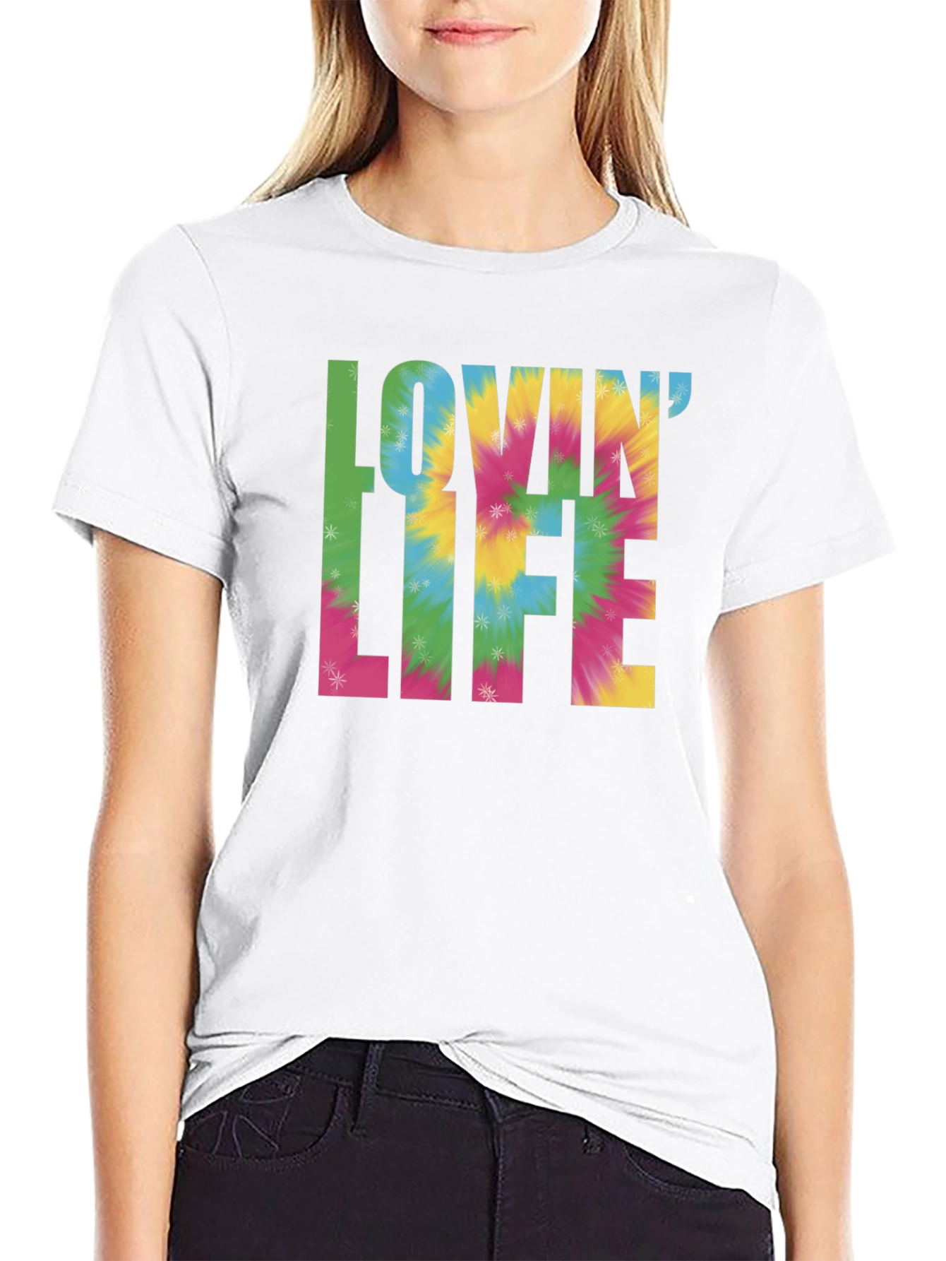 Lovin Life Tie-Dye Graphic T-Shirt