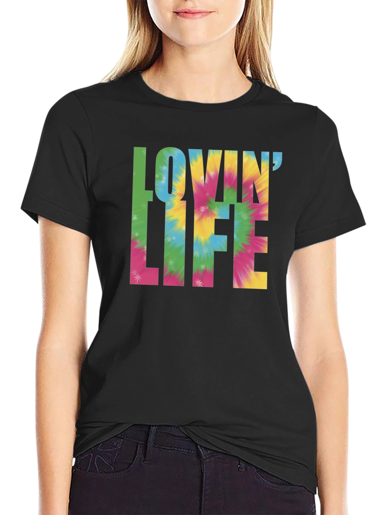 Lovin Life Tie-Dye Graphic T-Shirt
