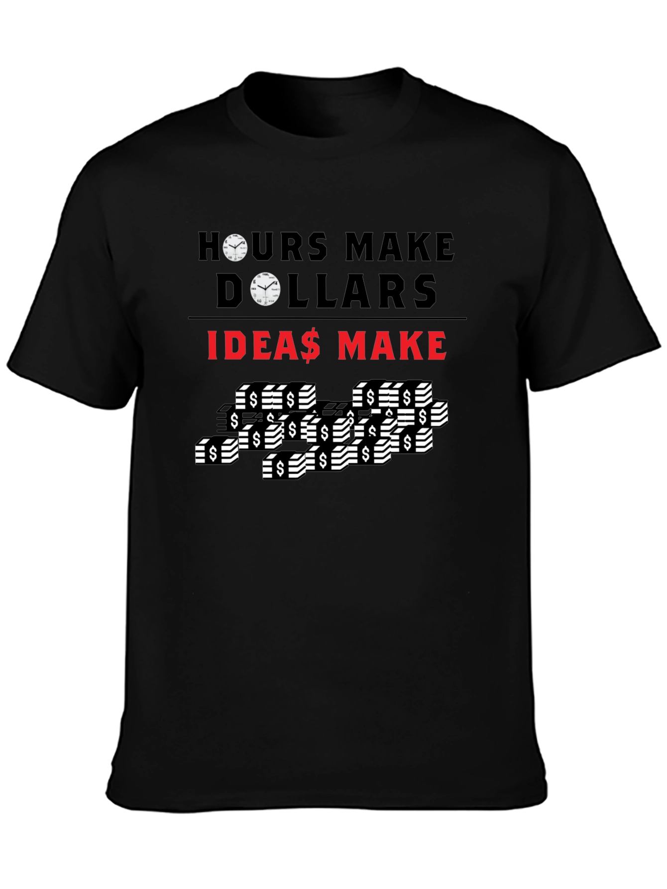 Time & Ideas Make Dollars Graphic Tee - Black