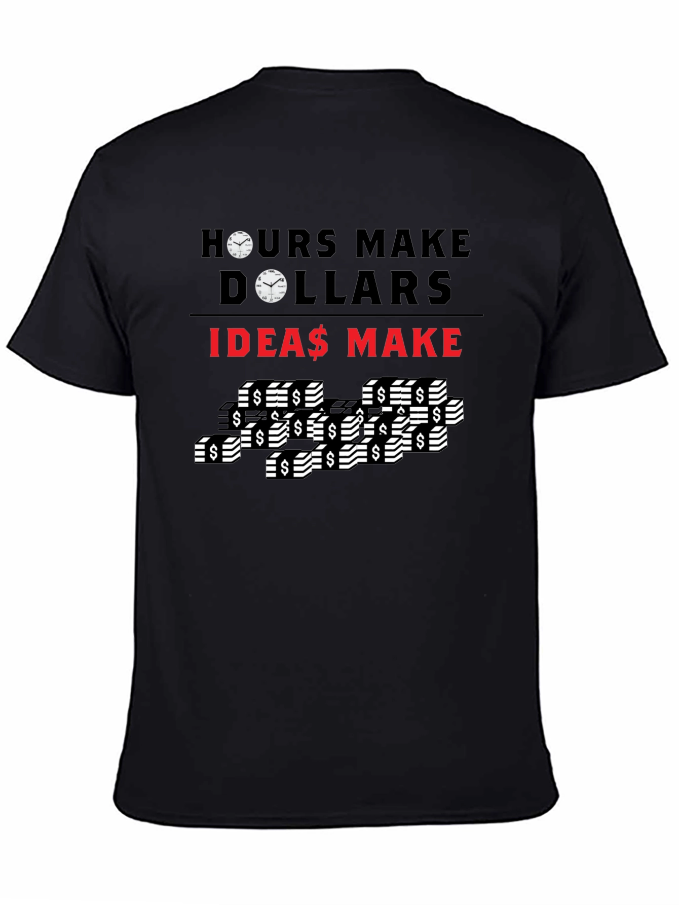 Time & Ideas Make Dollars Graphic Tee - Black