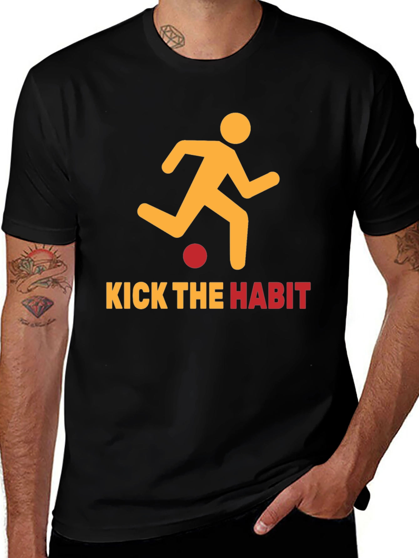 Kick the Habit Graphic T-Shirt - Motivational Design