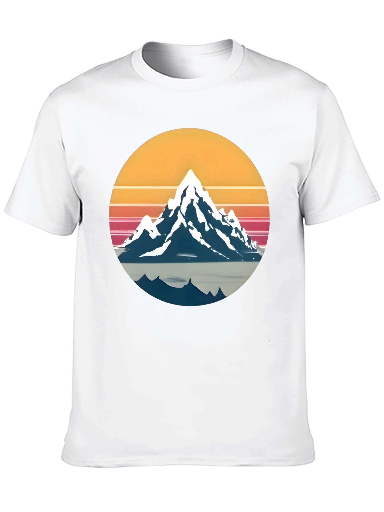 Retro Mountain Graphic Tee - Sunset Adventure Shirt