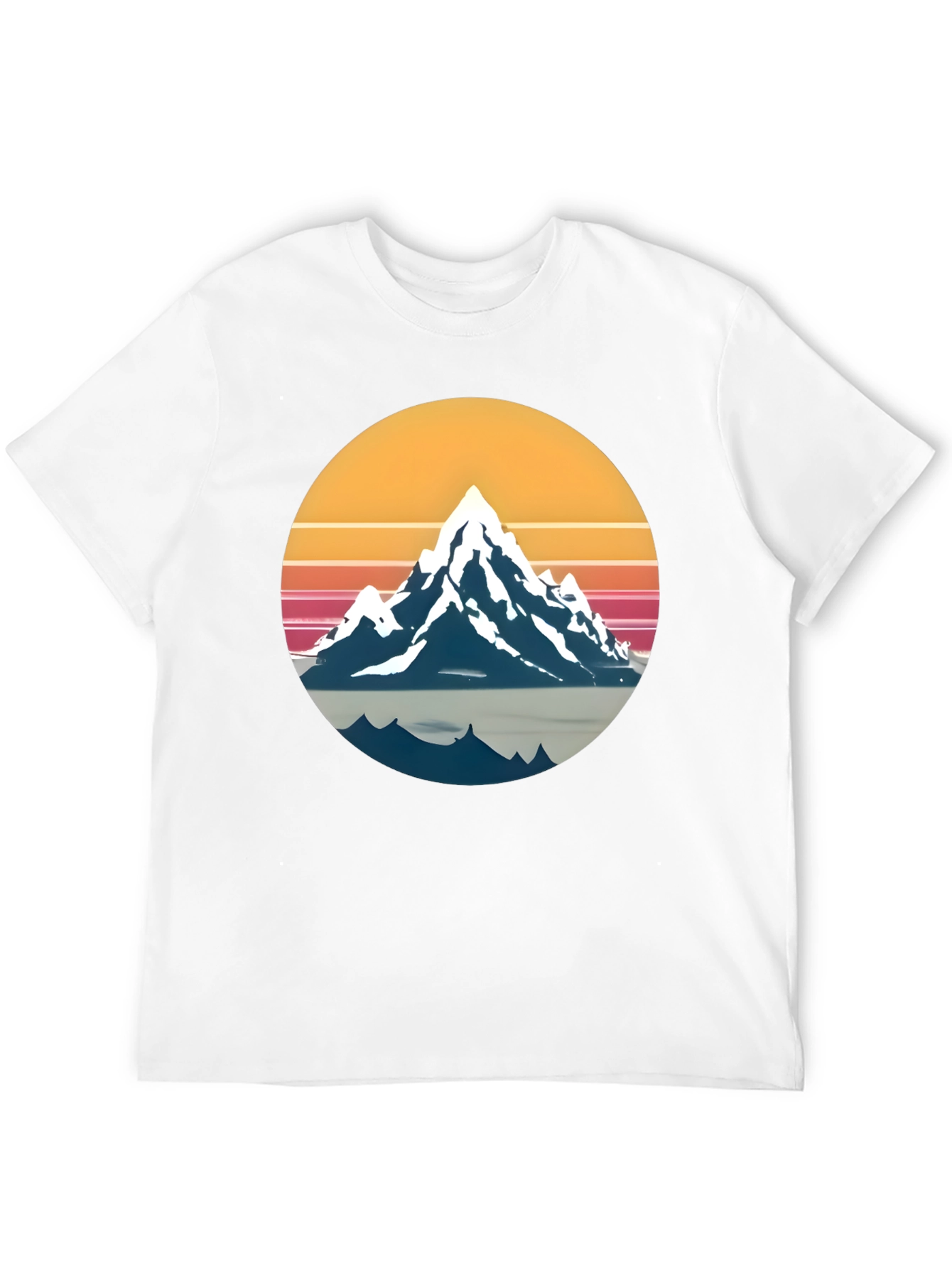 Retro Mountain Graphic Tee - Sunset Adventure Shirt