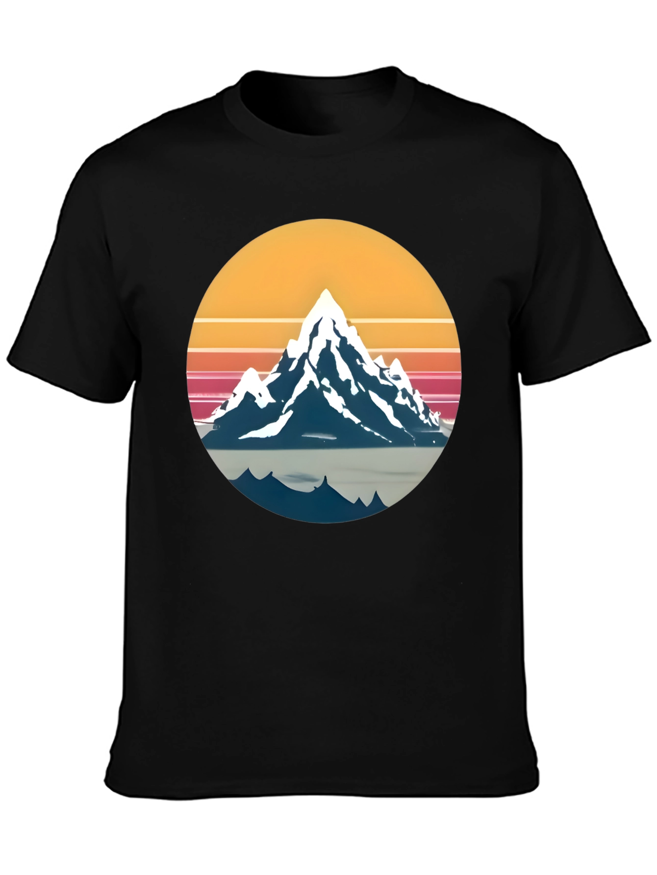 Retro Mountain Graphic Tee - Sunset Adventure Shirt
