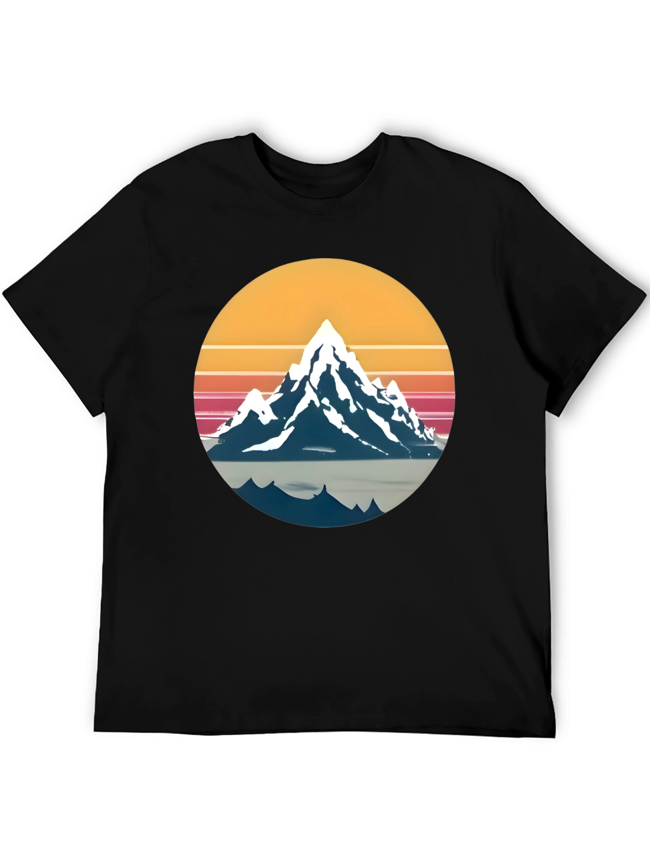 Retro Mountain Graphic Tee - Sunset Adventure Shirt