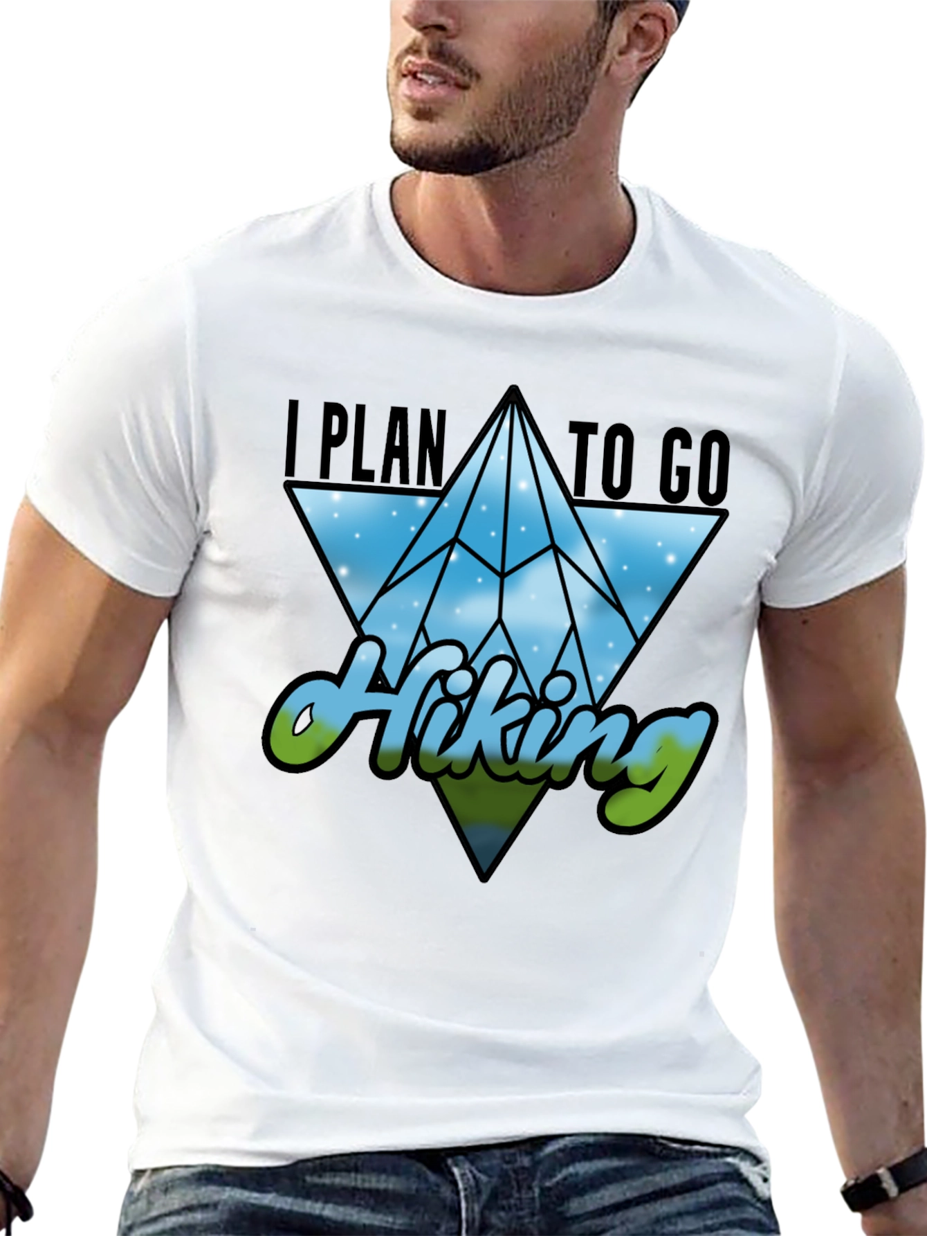 I Plan to Go Hiking Black Graphic Tee