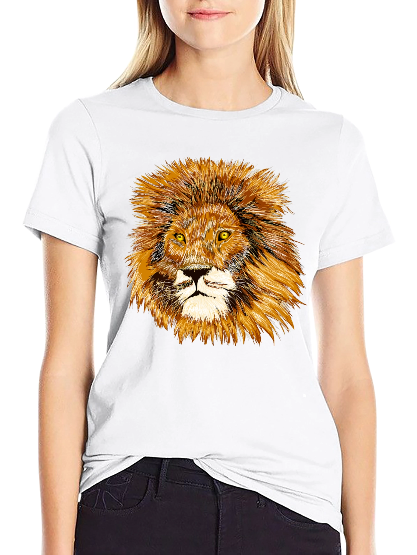 Lion Graphic Tee - Black Cotton Comfort