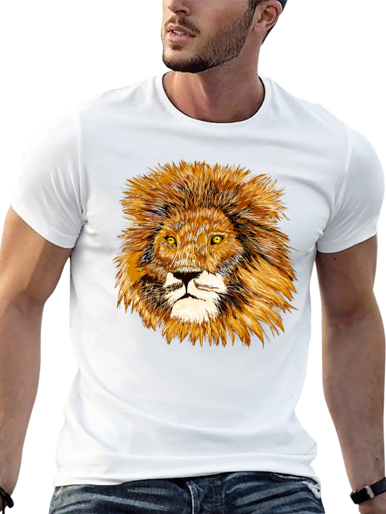Lion Graphic Tee - Black Cotton Comfort