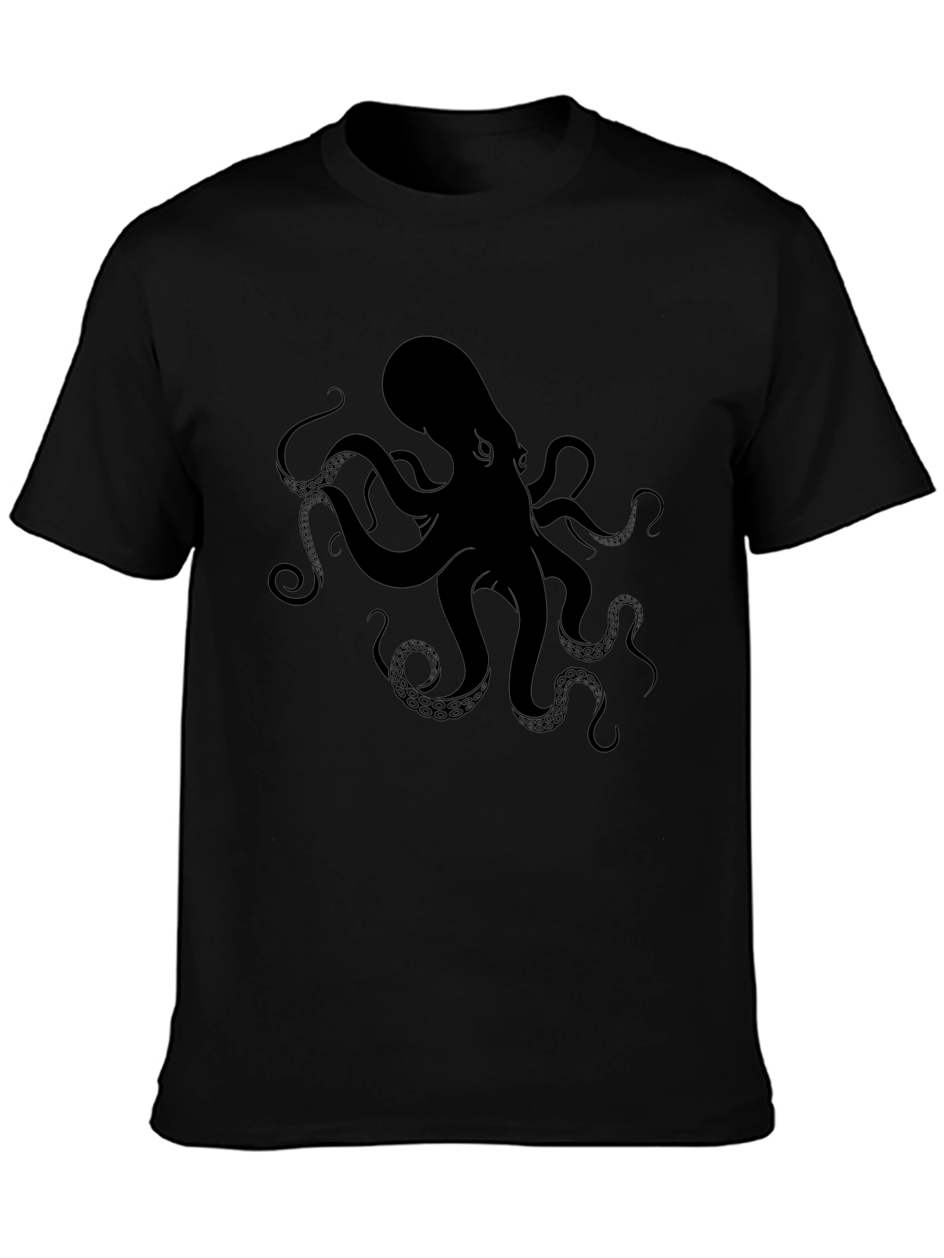 Mens Black Octopus Graphic Tee
