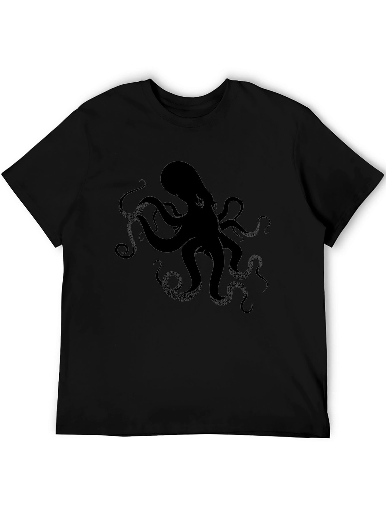Mens Black Octopus Graphic Tee