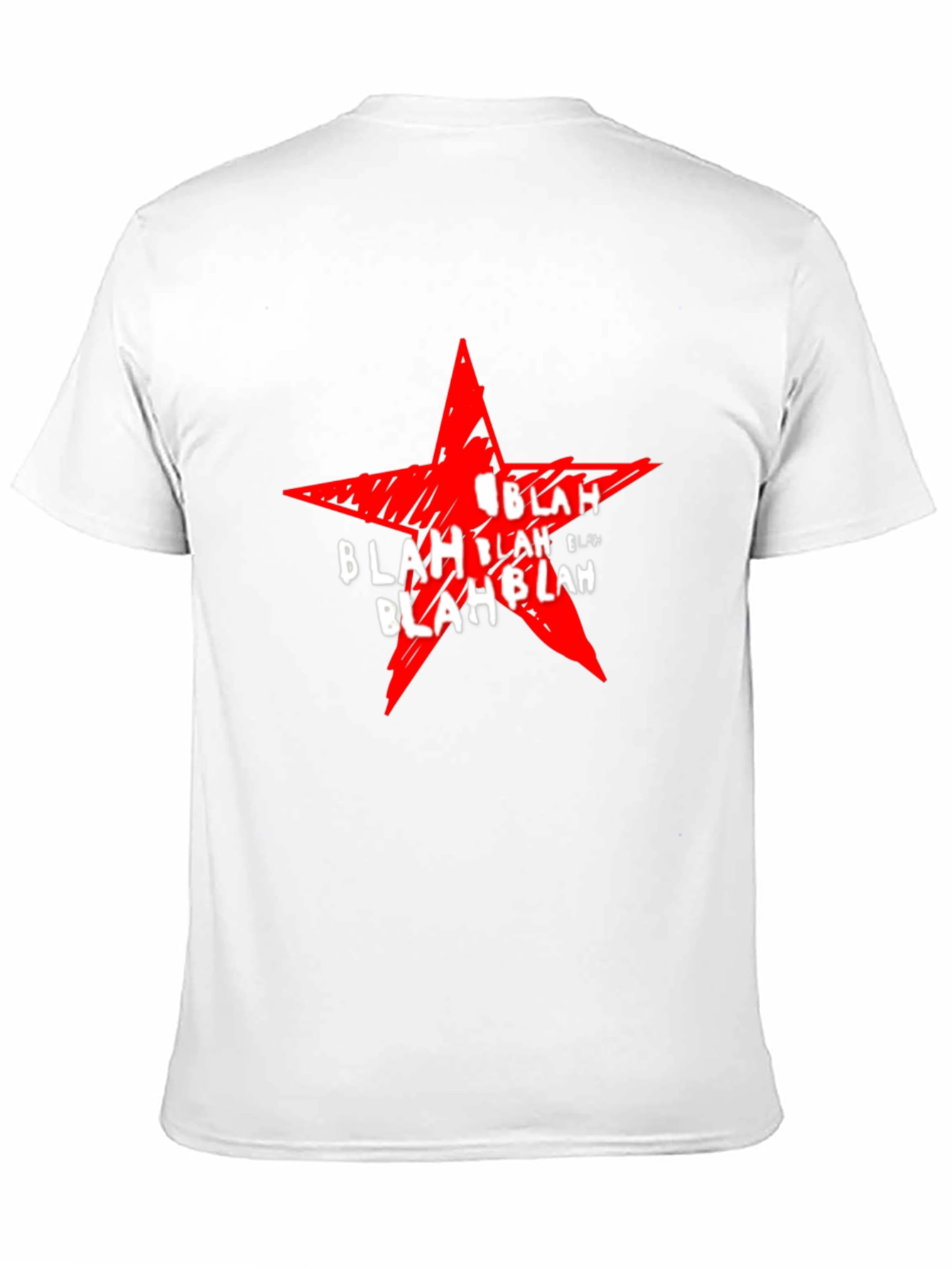 Statement Graphic Tee - Red Star Blah Print
