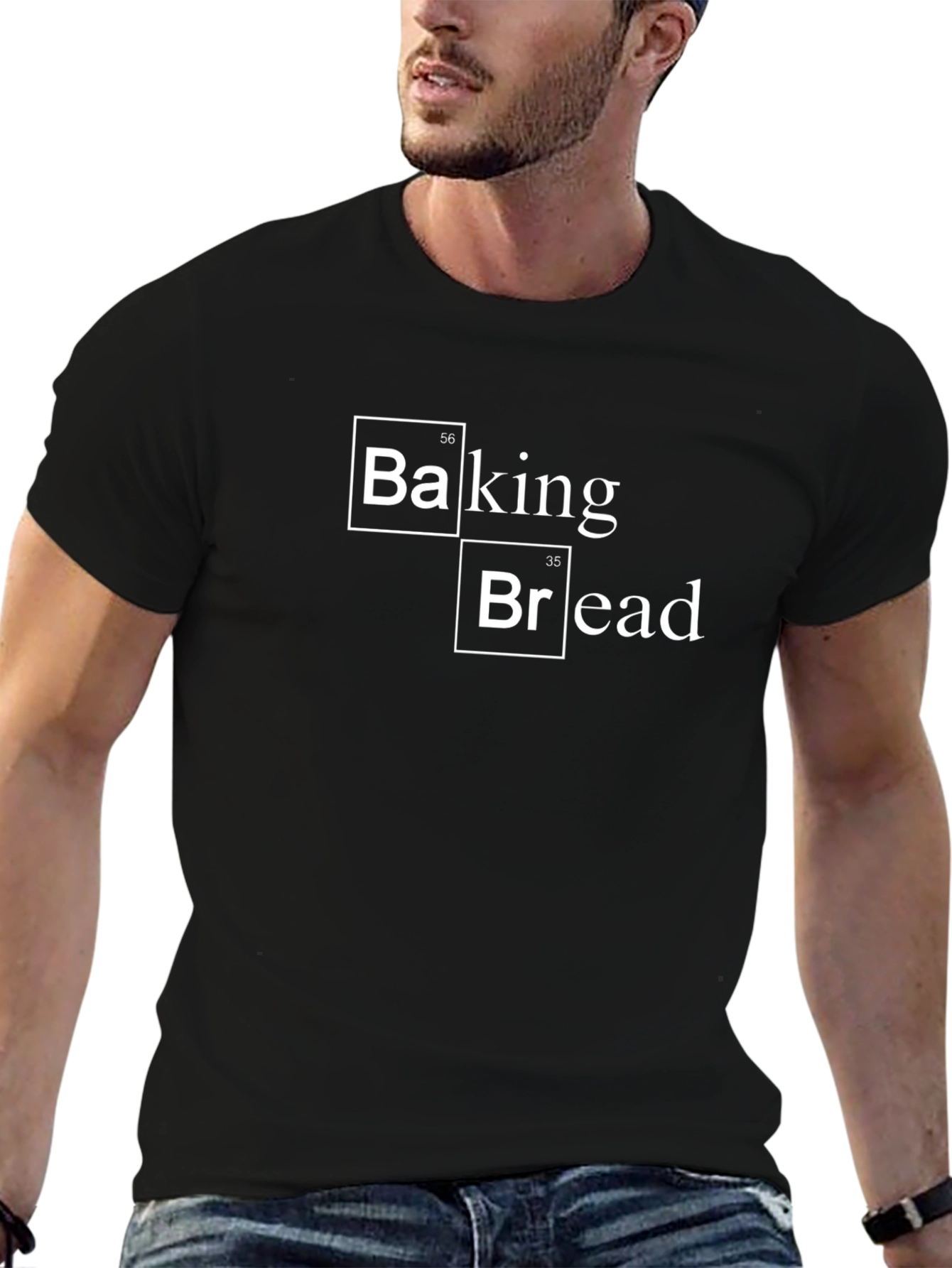 Baking Bread Periodic Table Black T-Shirt