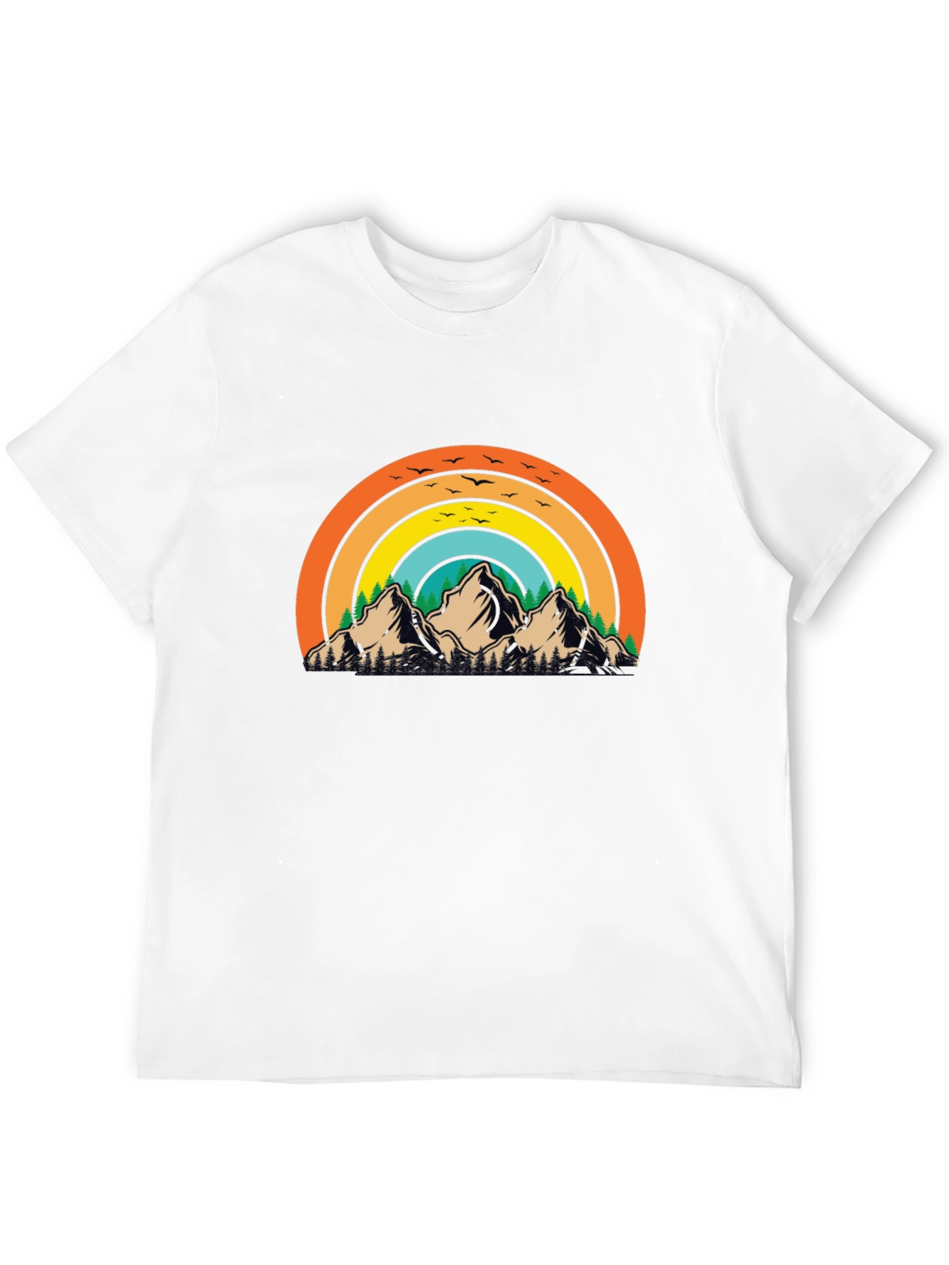 Retro Mountain Rainbow Graphic Tee